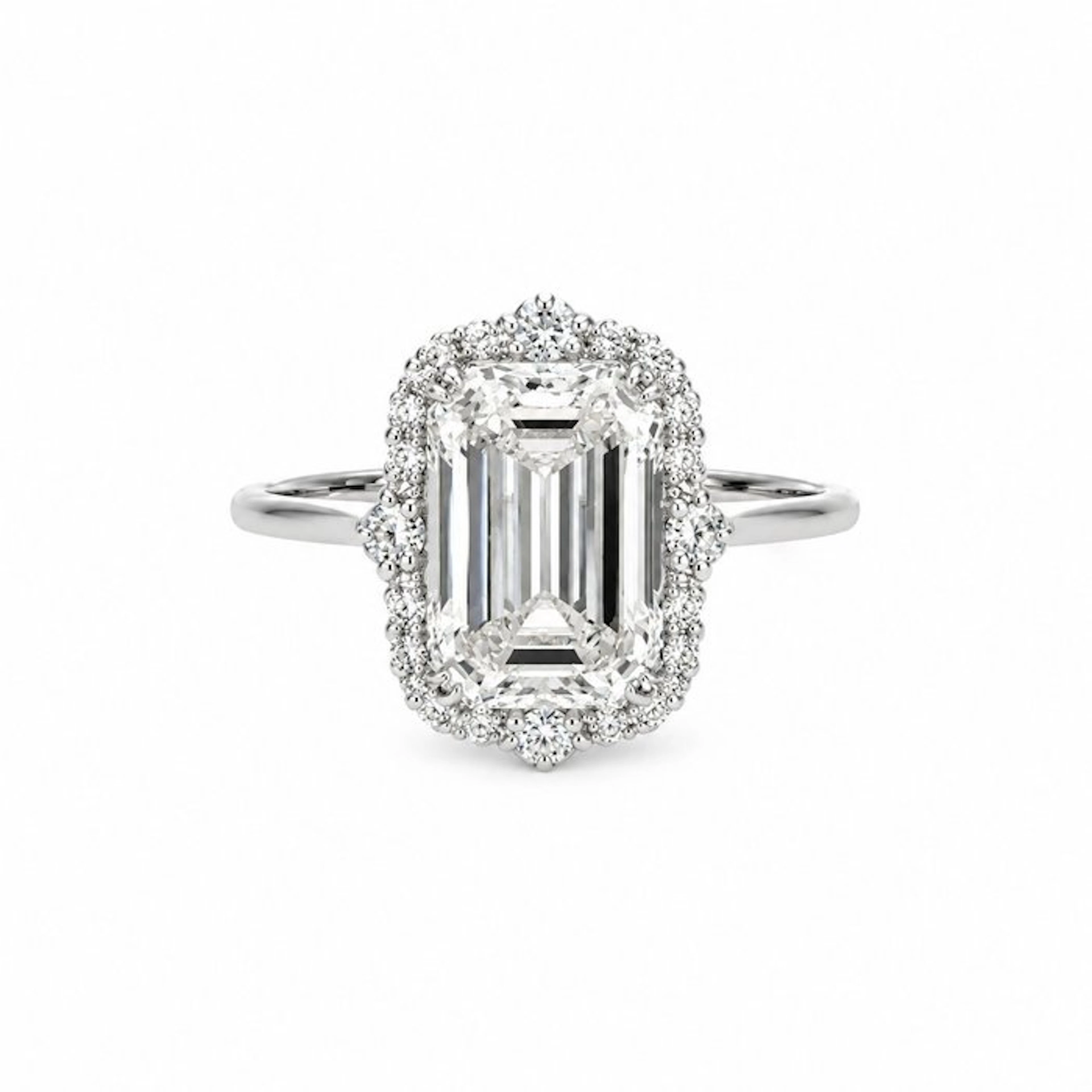 Ring - 14 kt. White gold - 4.06ct. tw. Diamond (Lab-grown) - Diamond