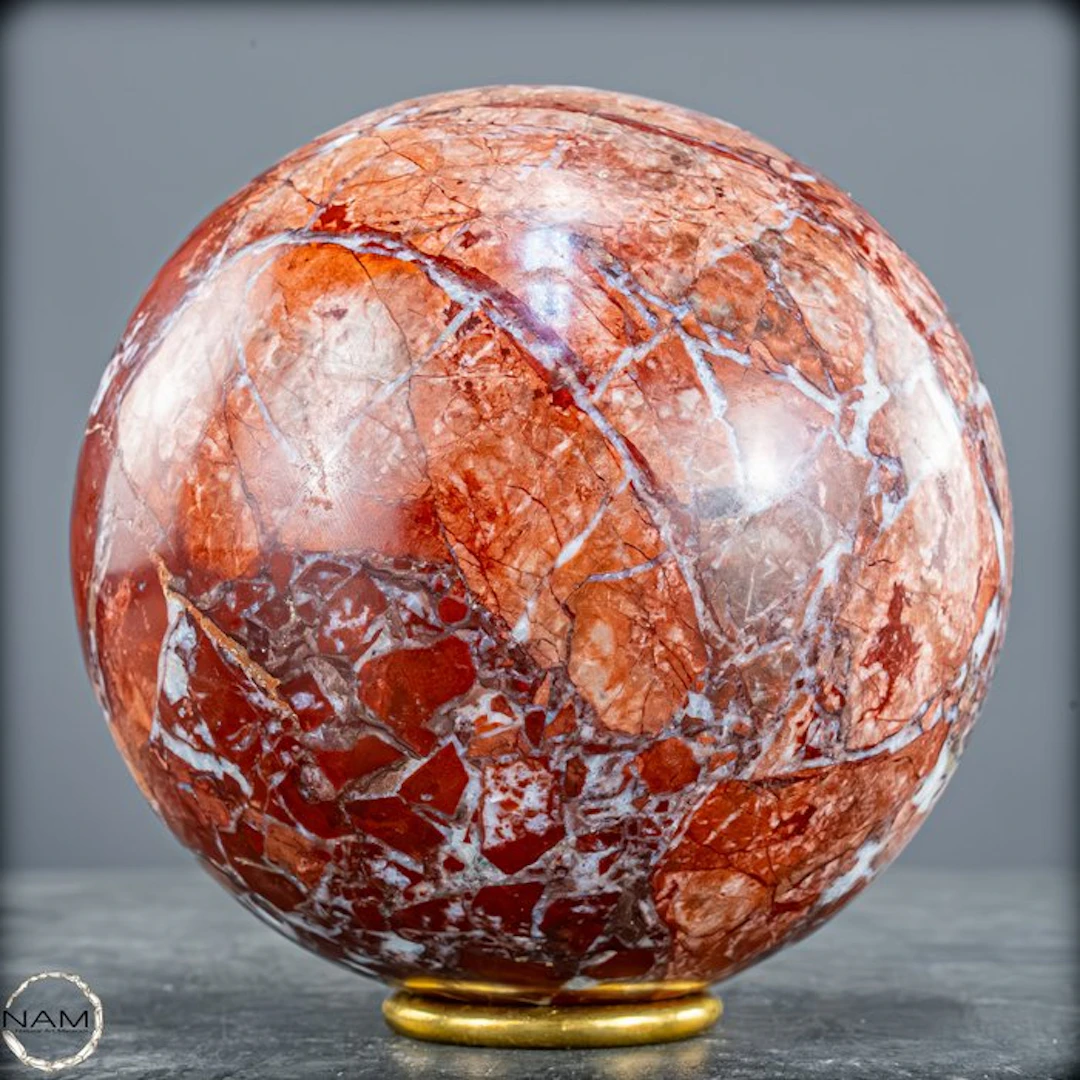 Natural red jasper and quartz sphere, Very rare - Himalaya- 2240.42 g
