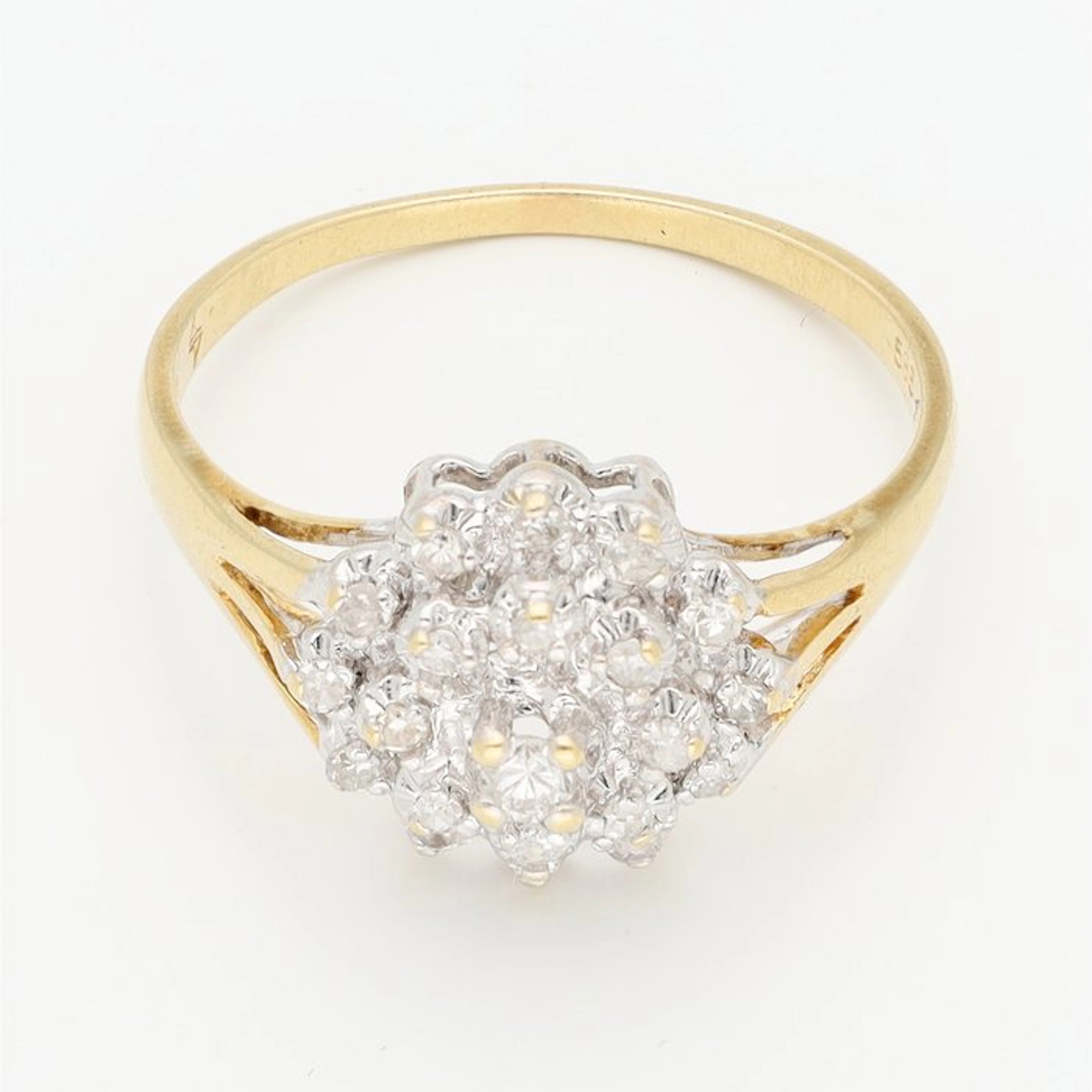 Ring - 14 kt. Yellow gold, White gold Diamond (Natural)