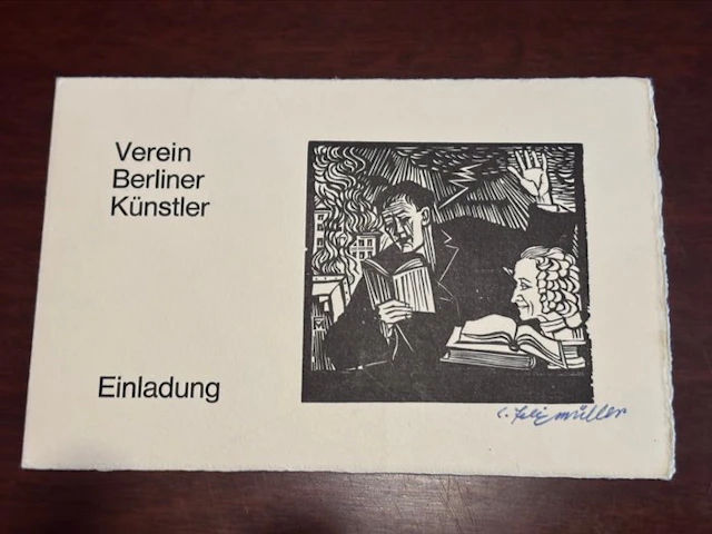 Conrad Felixmüller - 2 Selbstbildnis mit Frau, +carta manuscrita