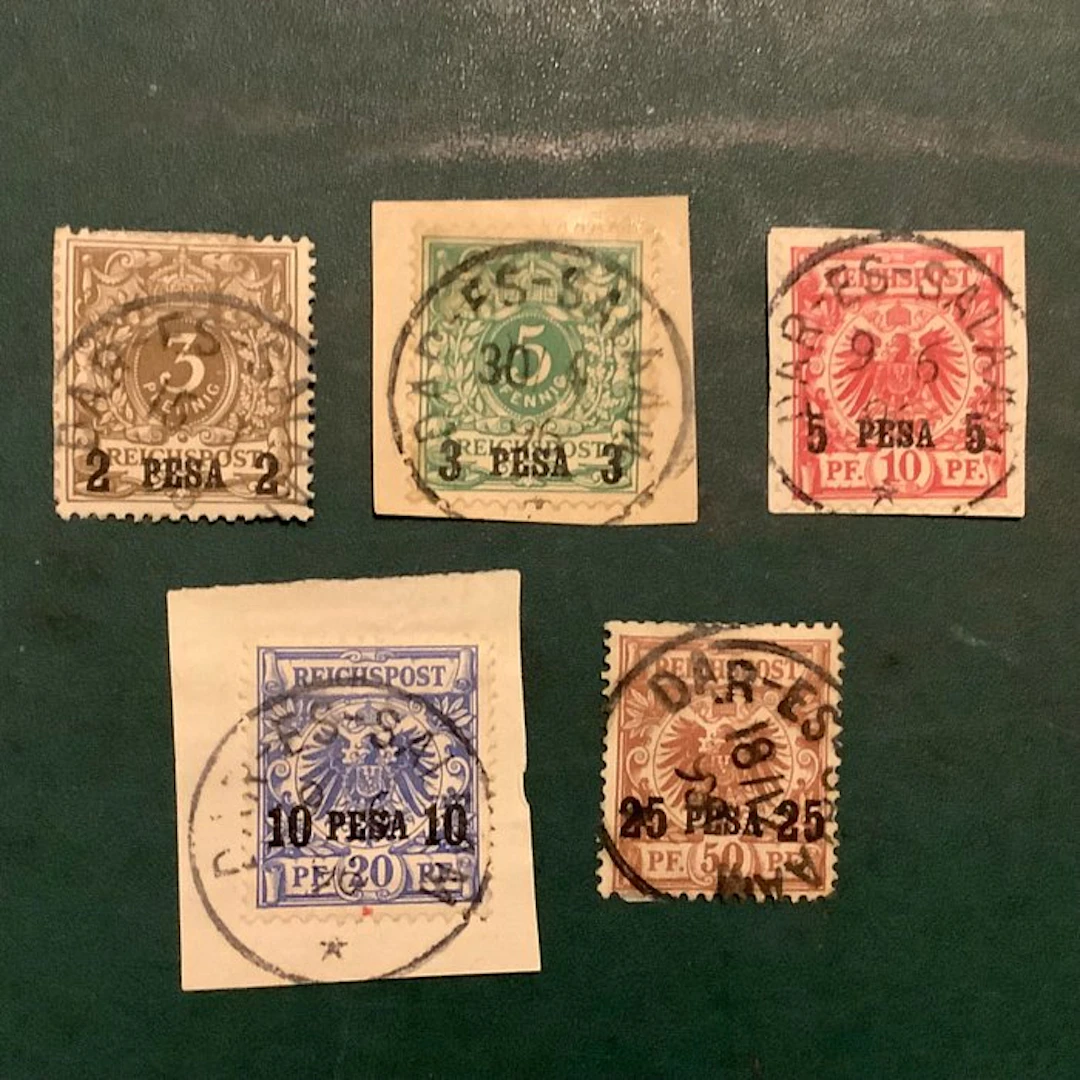 German Colonies - East Africa 1893 - First five stamps - Michel 1/5