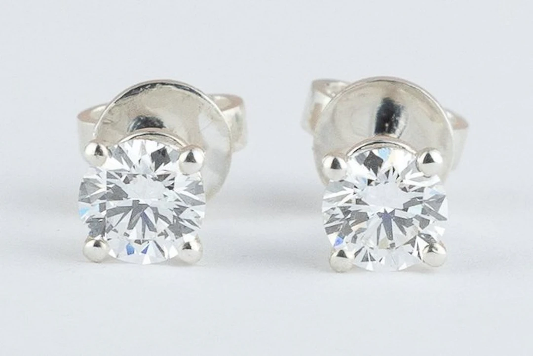 No reserve price - Earrings Silver - 1.02ct