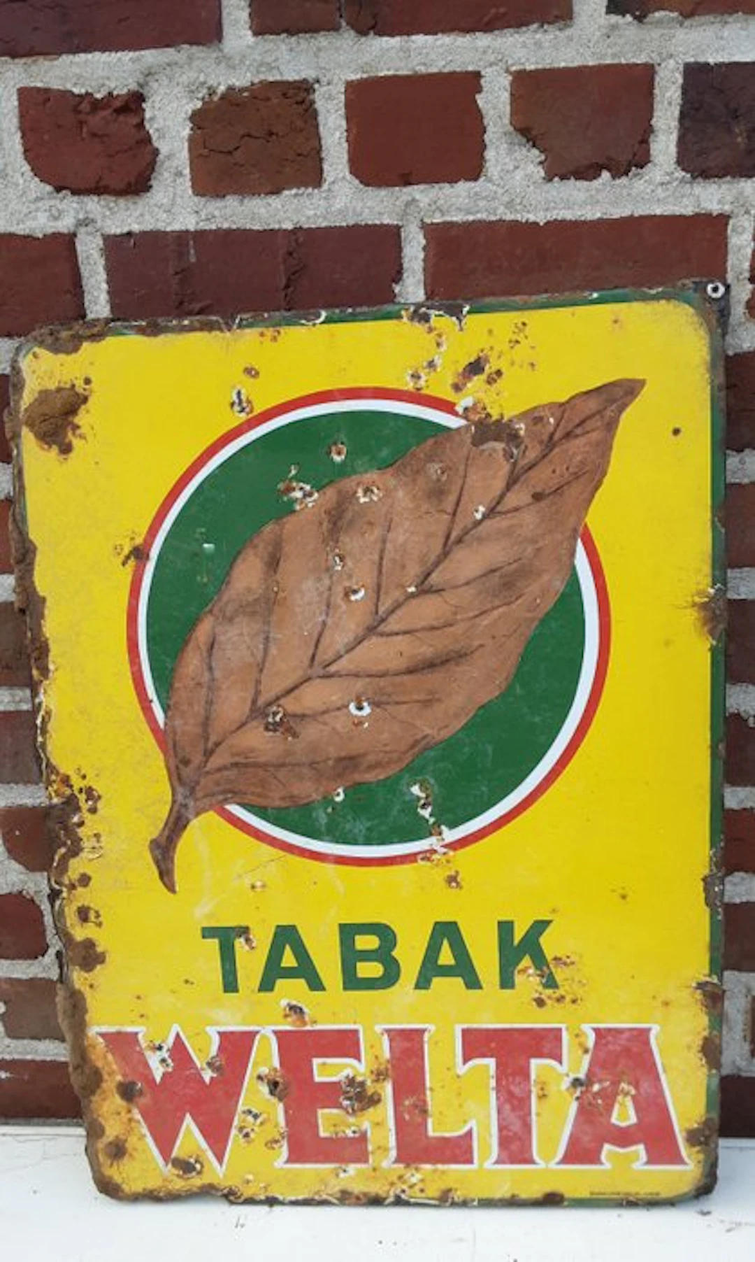 Tabak Welta - Enamel sign - Enamel