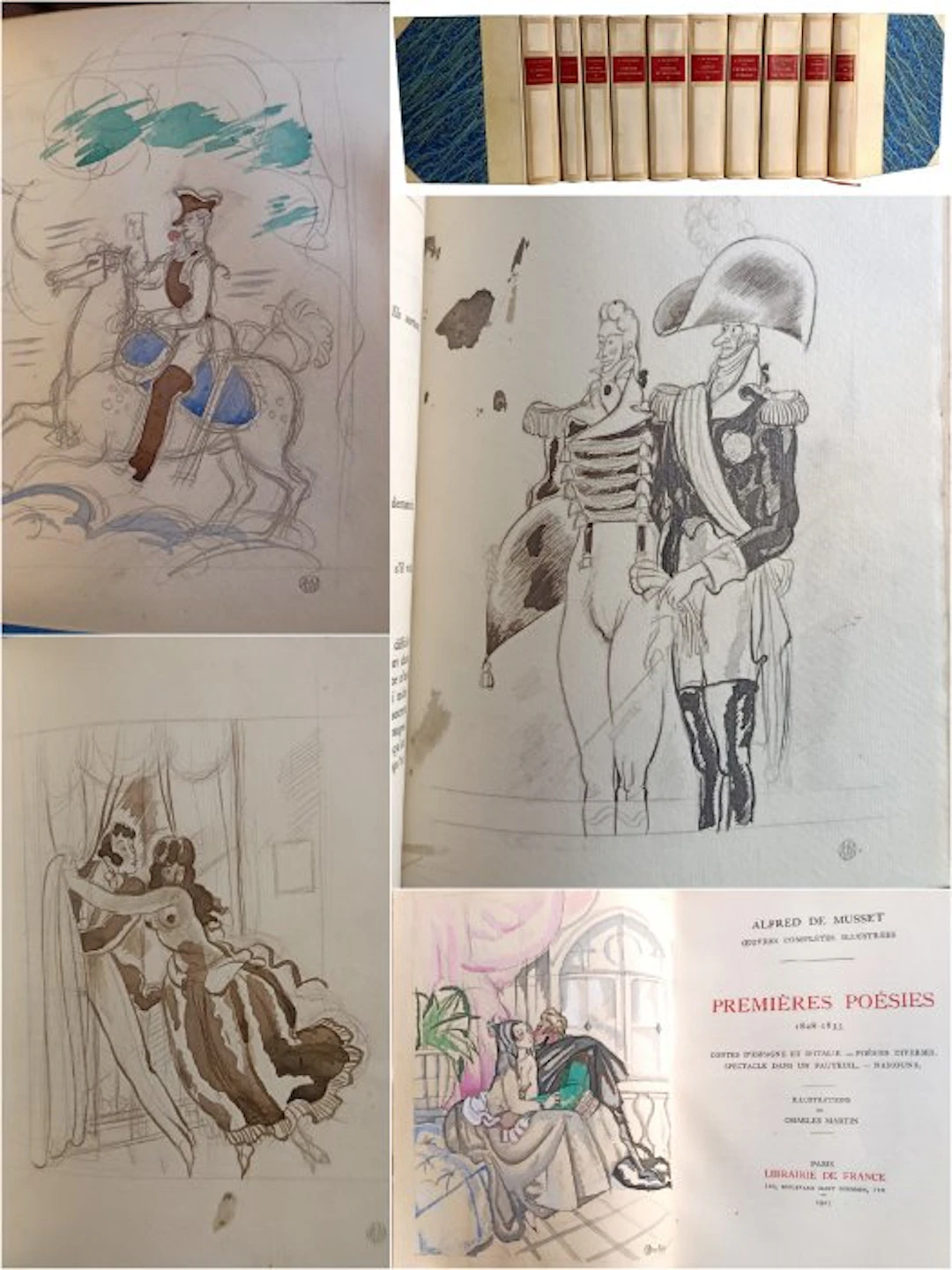 MUSSET - EXEMPLAIRE TRUFFE DE 62 CROQUIS ORIGINAUX DE...
