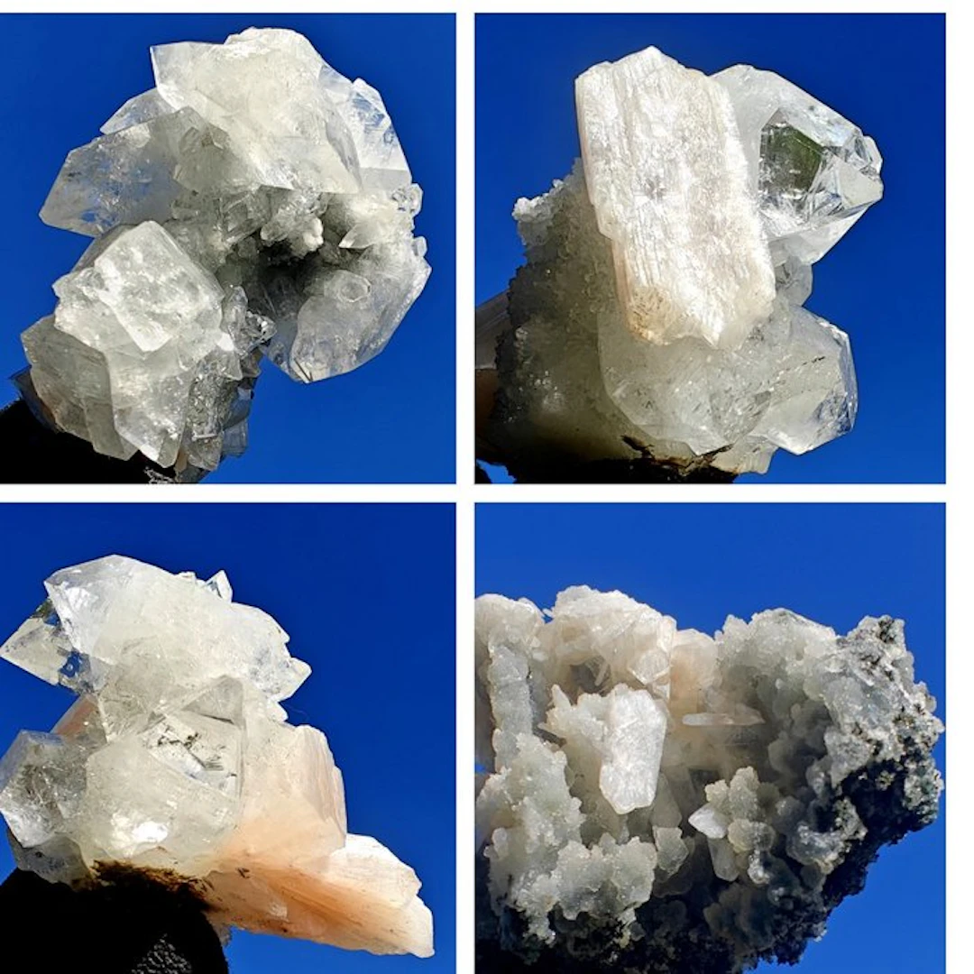Lot of 4 pieces: Indian zeolites