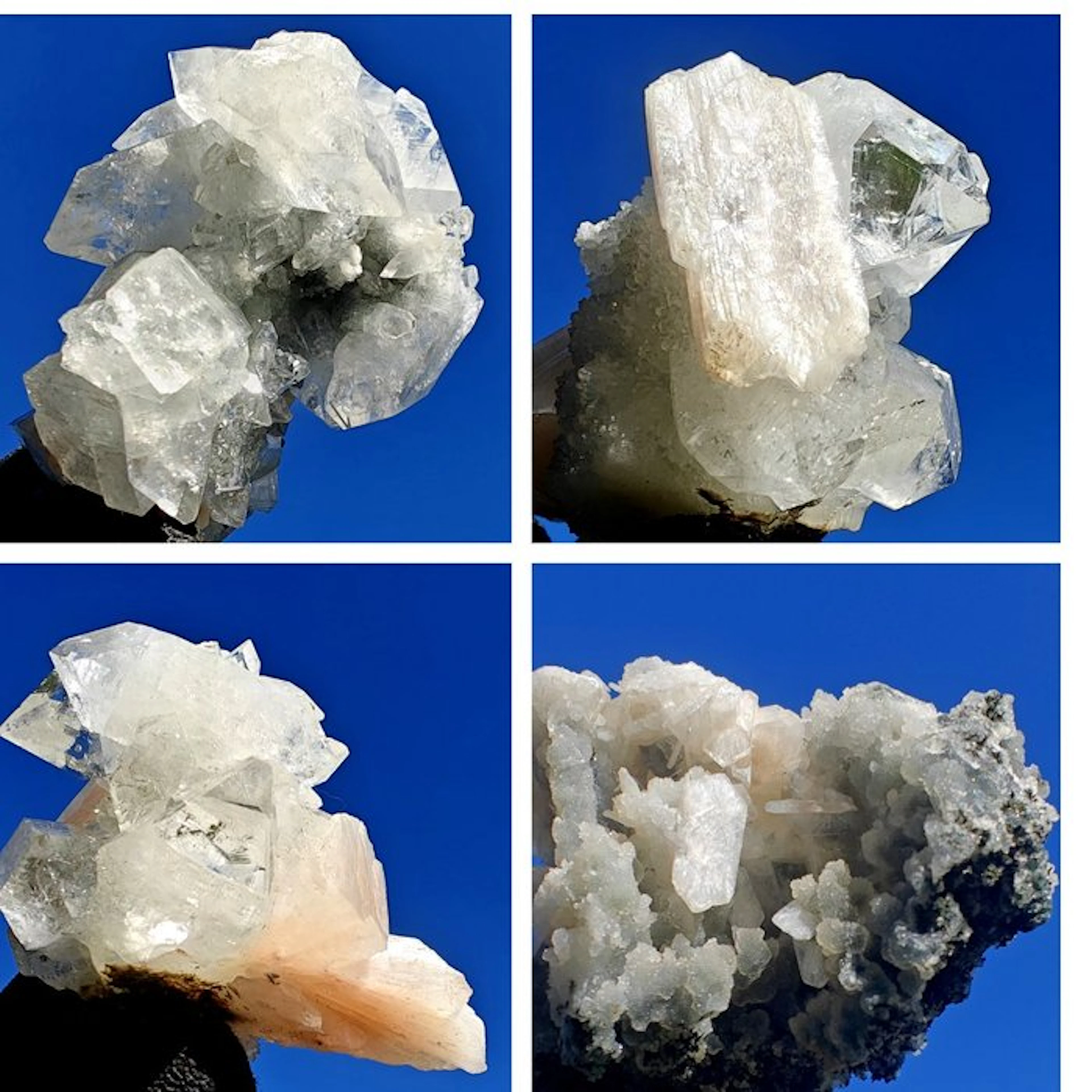 Lot of 4 pieces: Indian zeolites