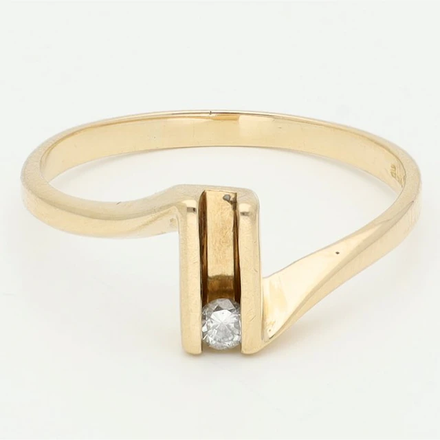 Ring - 14 kt. Yellow gold Diamond (Natural)