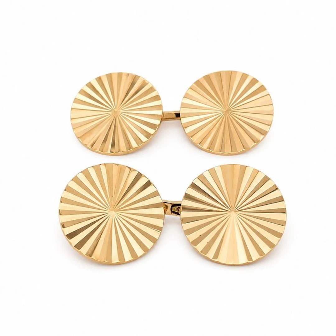 Cufflinks - 18 kt. Yellow gold - Made in Italy - Handmade