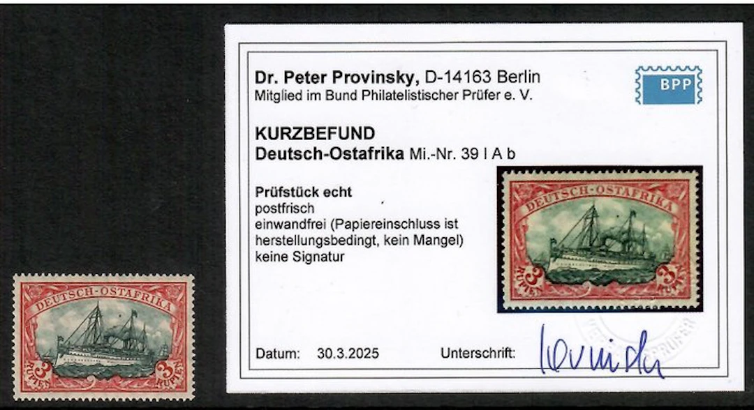German Colonies - East Africa - DOA Minr