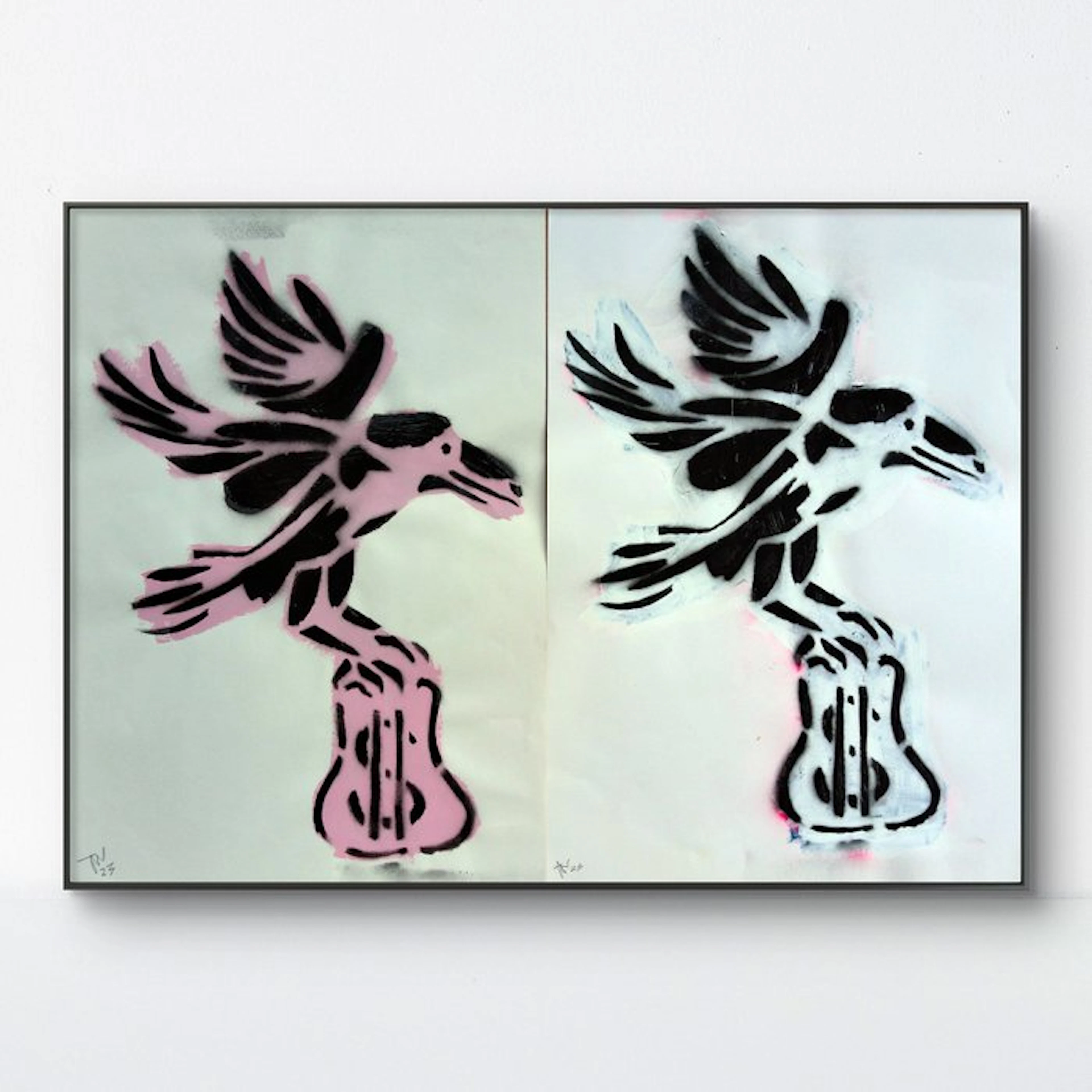Jonathan Wain (XX) - RAVENS (STENCILS X2) - No Reserve