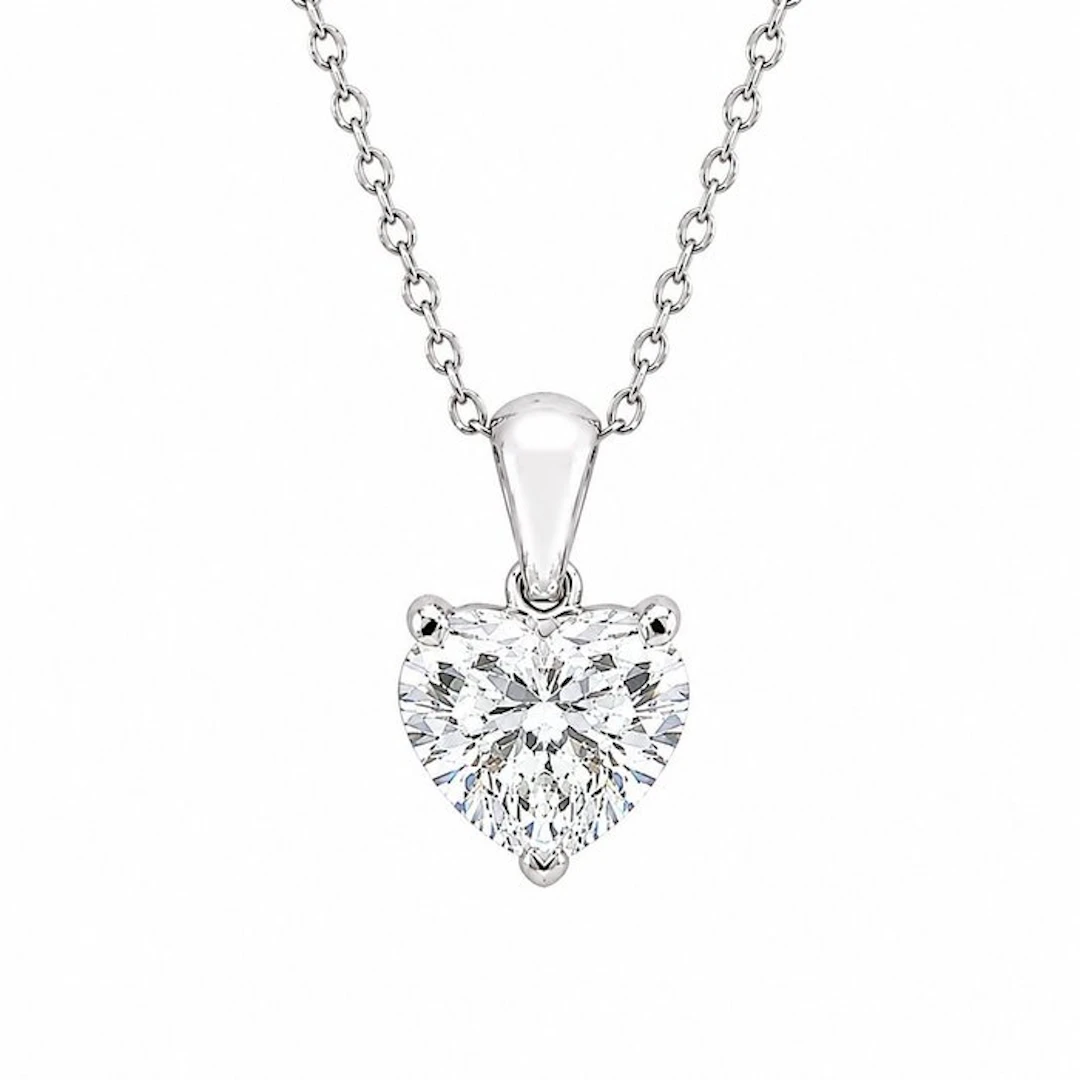 Pendant - 18 kt. White gold - 3.07ct. tw. Diamond (Lab-grown)