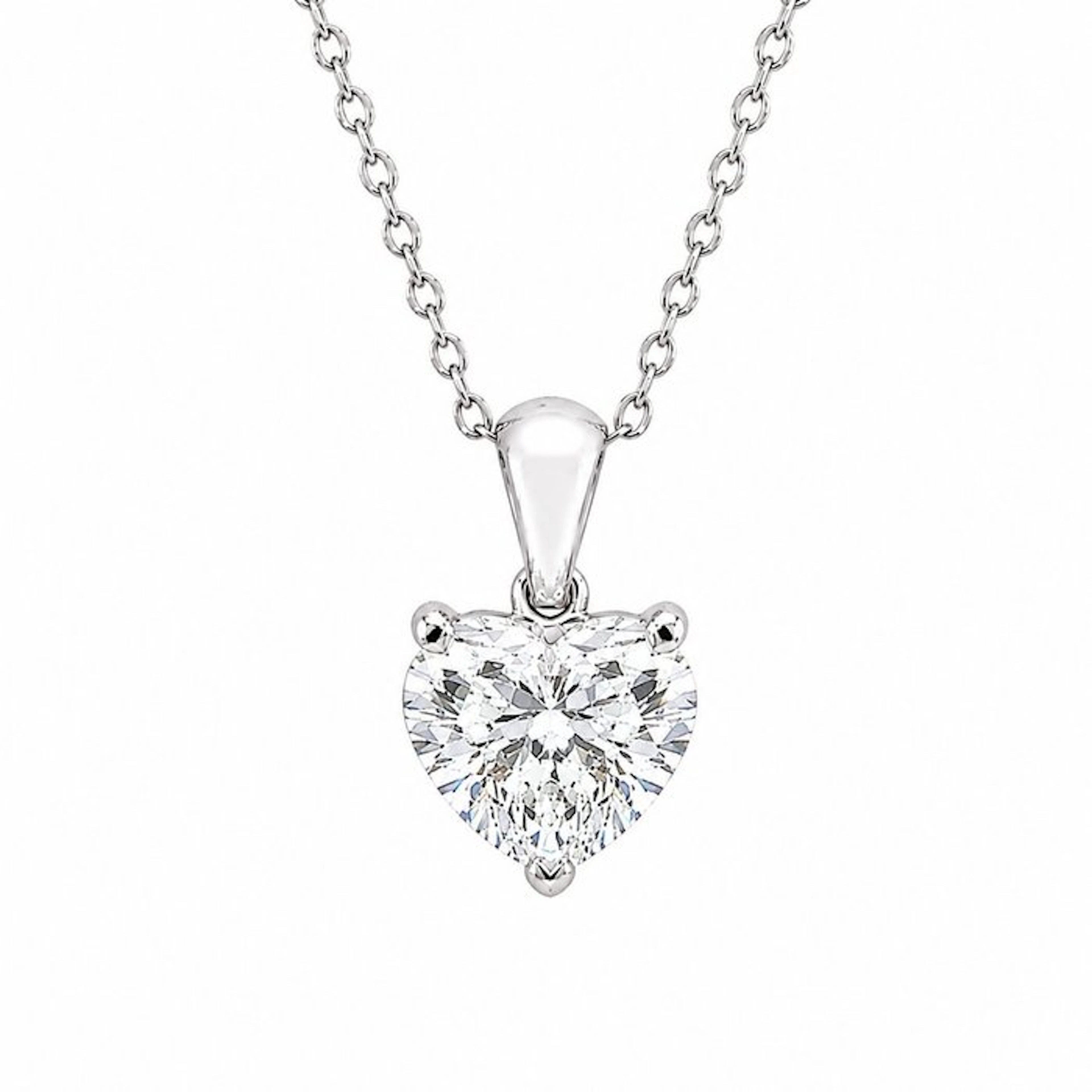 Pendant - 18 kt. White gold - 3.07ct. tw. Diamond (Lab-grown)