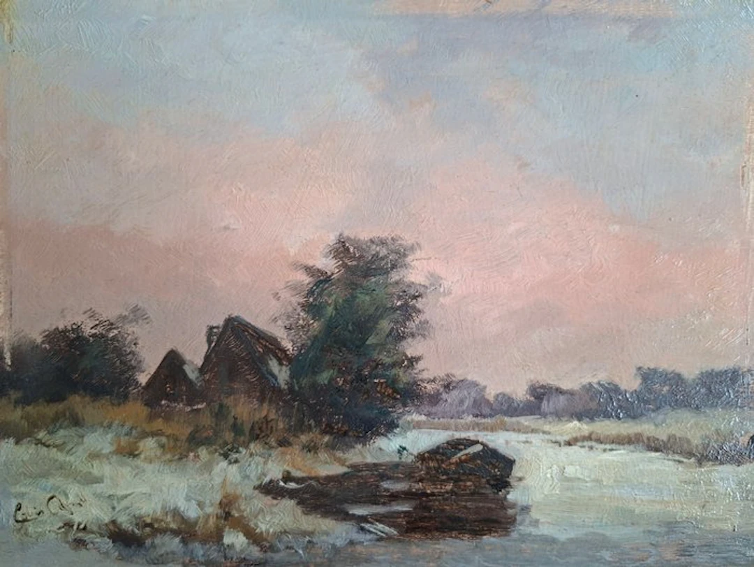 Dutch school (XIX) - Winter IJsgezicht