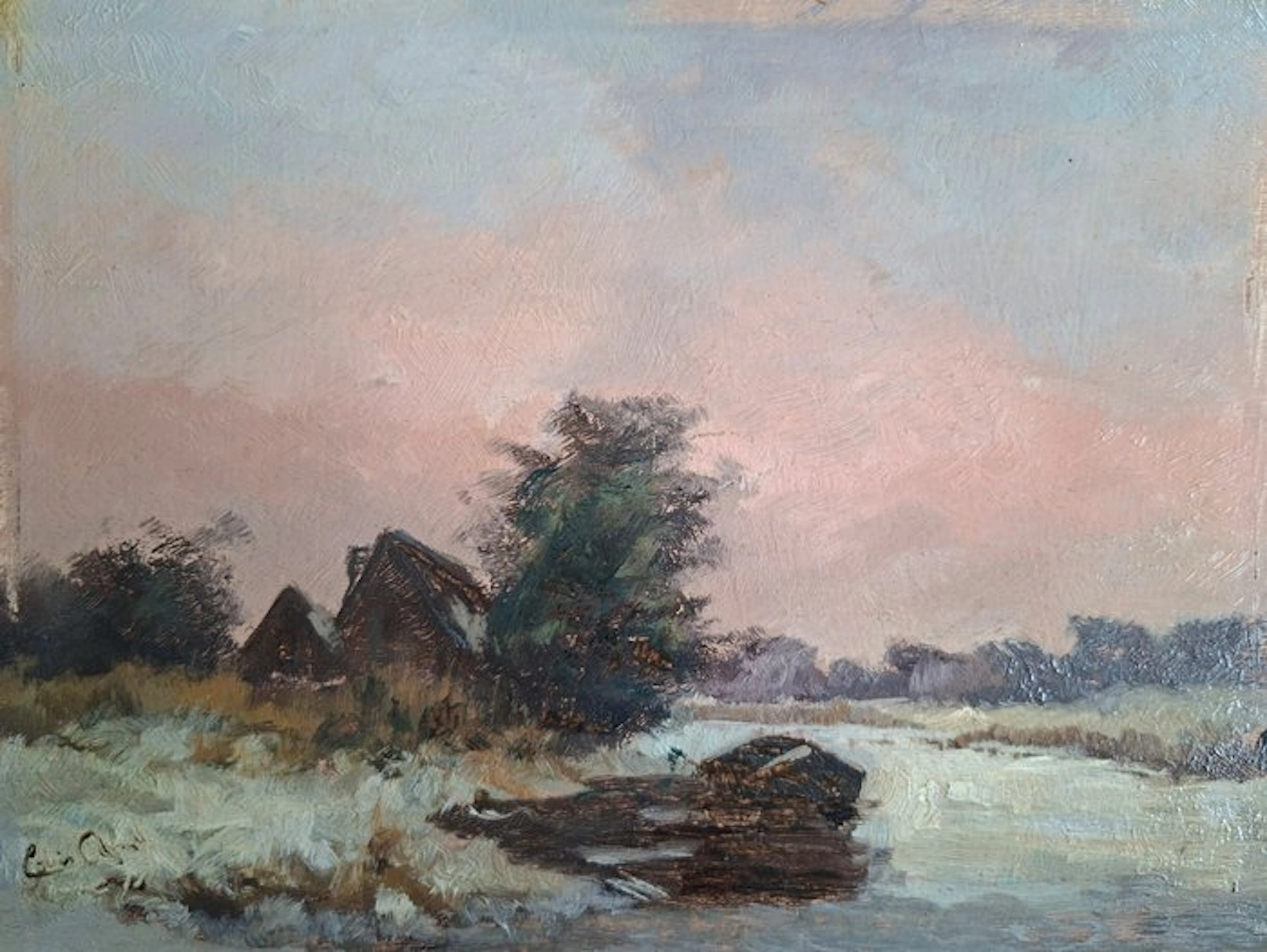 Dutch school (XIX) - Winter IJsgezicht