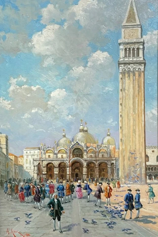 Alberto Rossi (1858-1936) - Piazza San Marco a Venezia