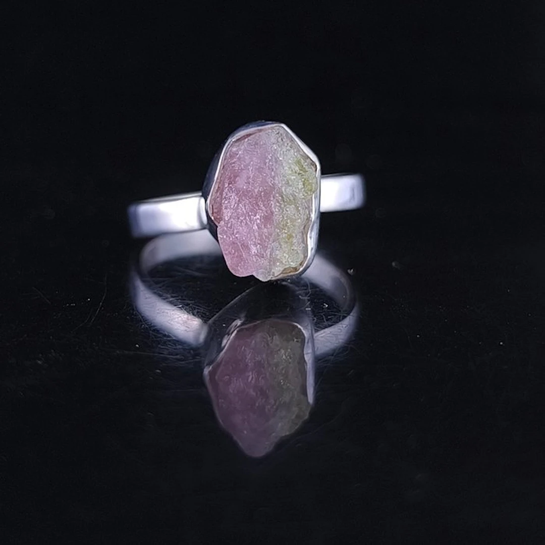 Tourmaline - Silver - Amulet ring - Tourmaline