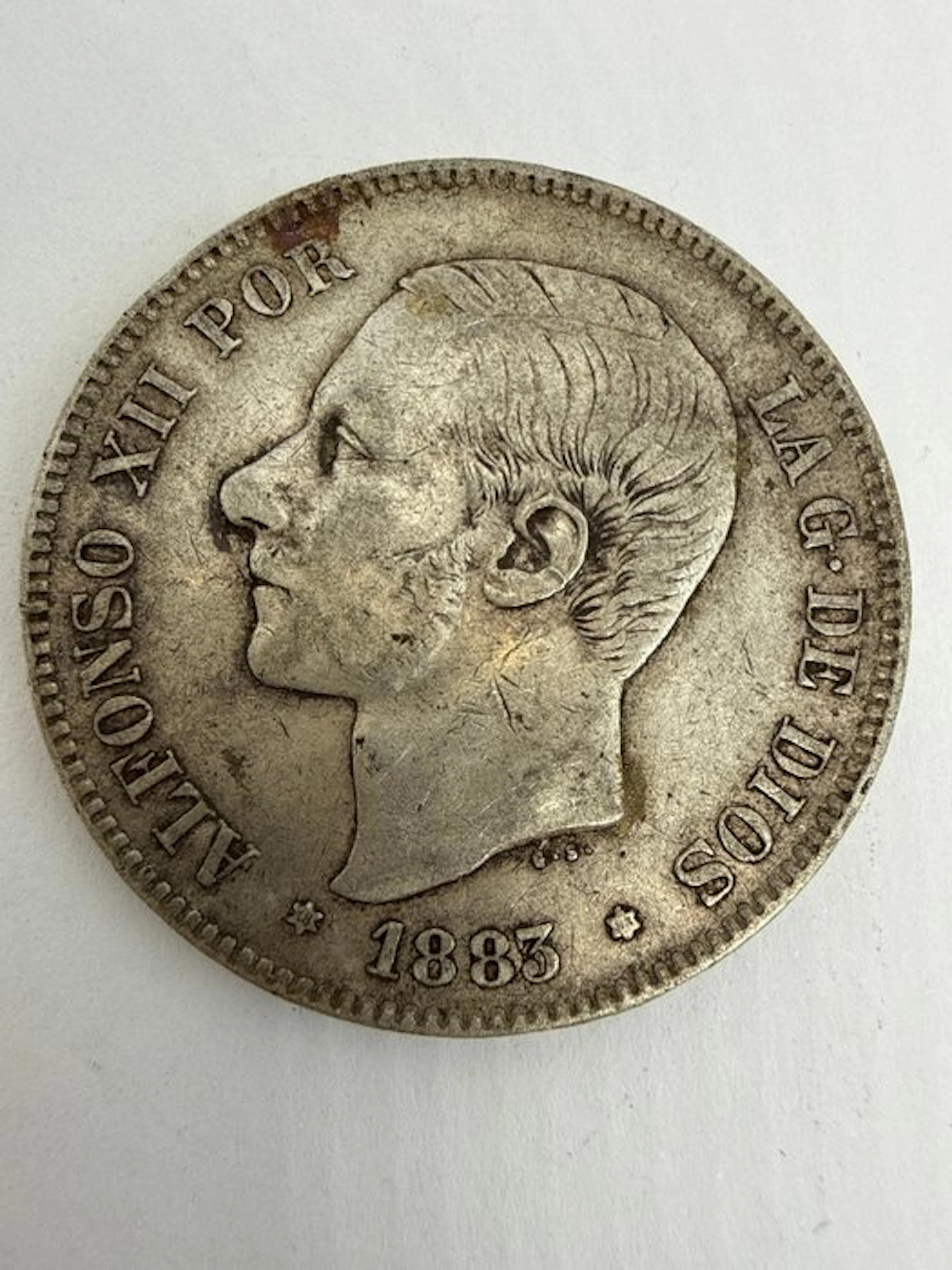 Spain. Alfonso XII. 5 Pesetas 1883 *83 (No reserve price)