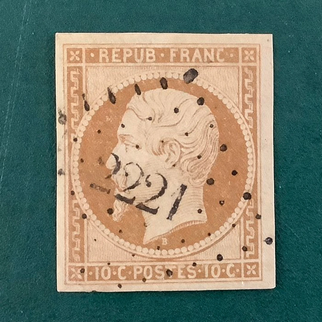 France 1852 - 10-cent Napoleon Prince with wide margins - Yvert 9