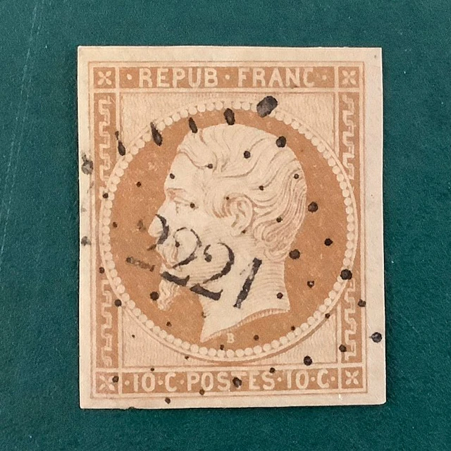 France 1852 - 10-cent Napoleon Prince with wide margins - Yvert 9