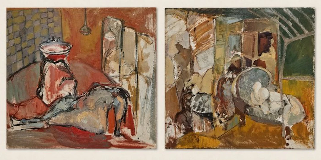 Vicente Lara (1992) - Diptych: Señora sobre diván con...