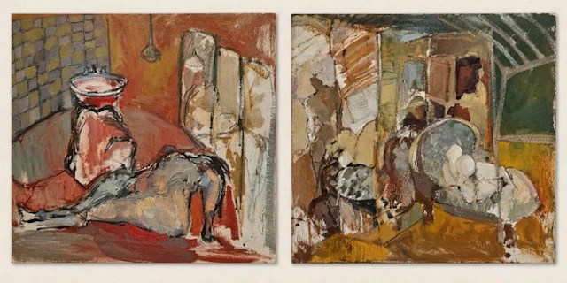 Vicente Lara (1992) - Diptych: Señora sobre diván con...