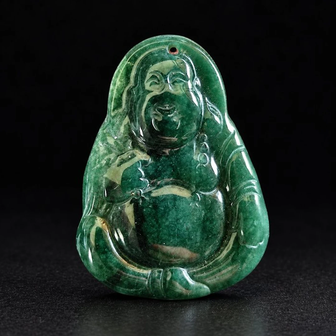 Carving jade Buddha Pendant - Height: 4 cm - Width: 3 cm- 8.6 g - (1)