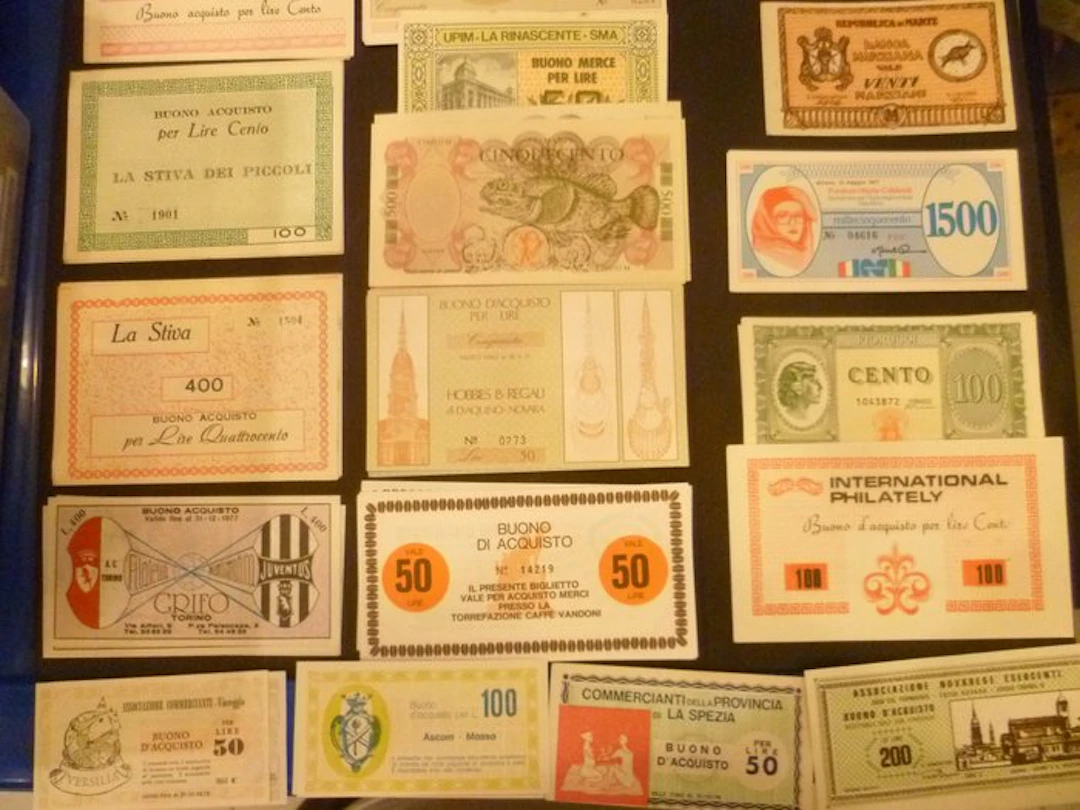 Italy. - 65 Buoni d'Acquisto Lire 1976/1978 (No reserve price)