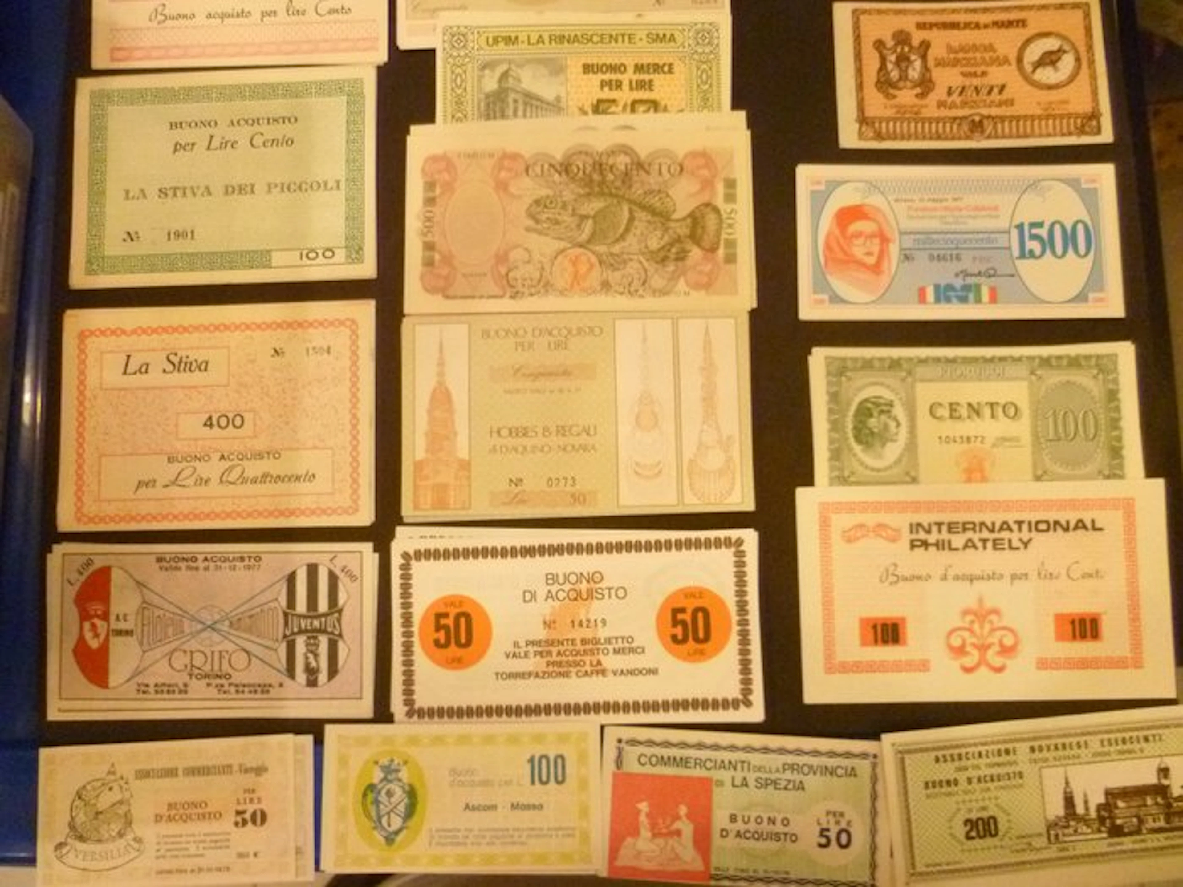 Italy. - 65 Buoni d'Acquisto Lire 1976/1978 (No reserve price)