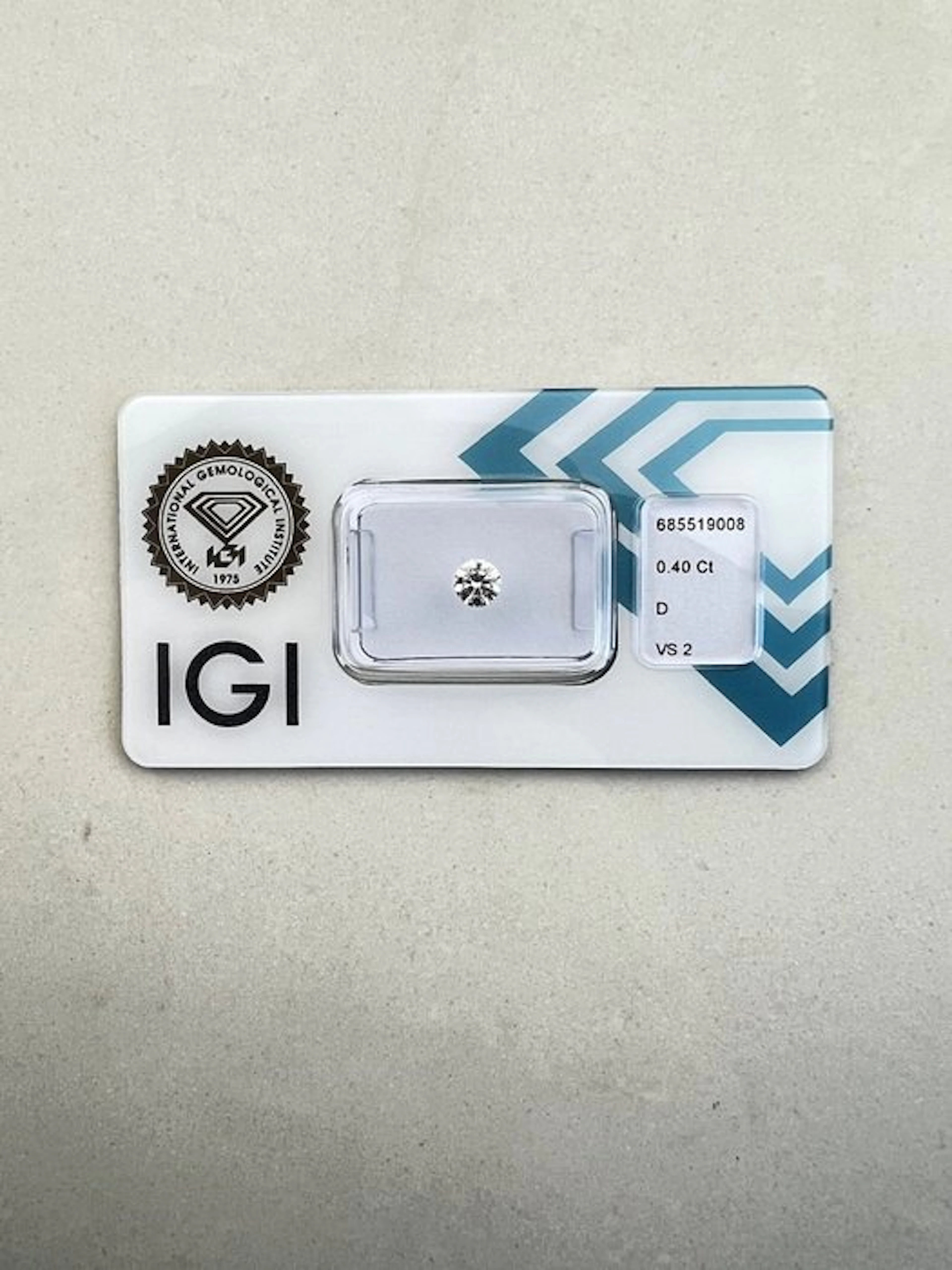 1 pcs Diamond (Natural) - 0.40 ct - Round - D...