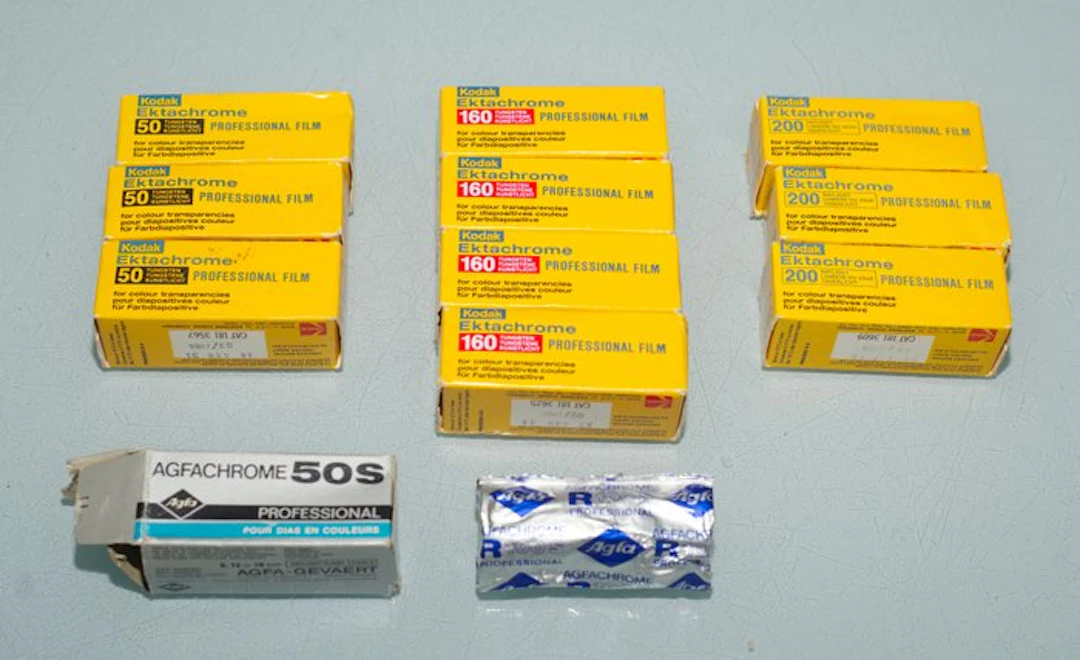 Kodak, Agfa 12 x Diafilm Ektachrome / Agfachrome - 120 Unused film