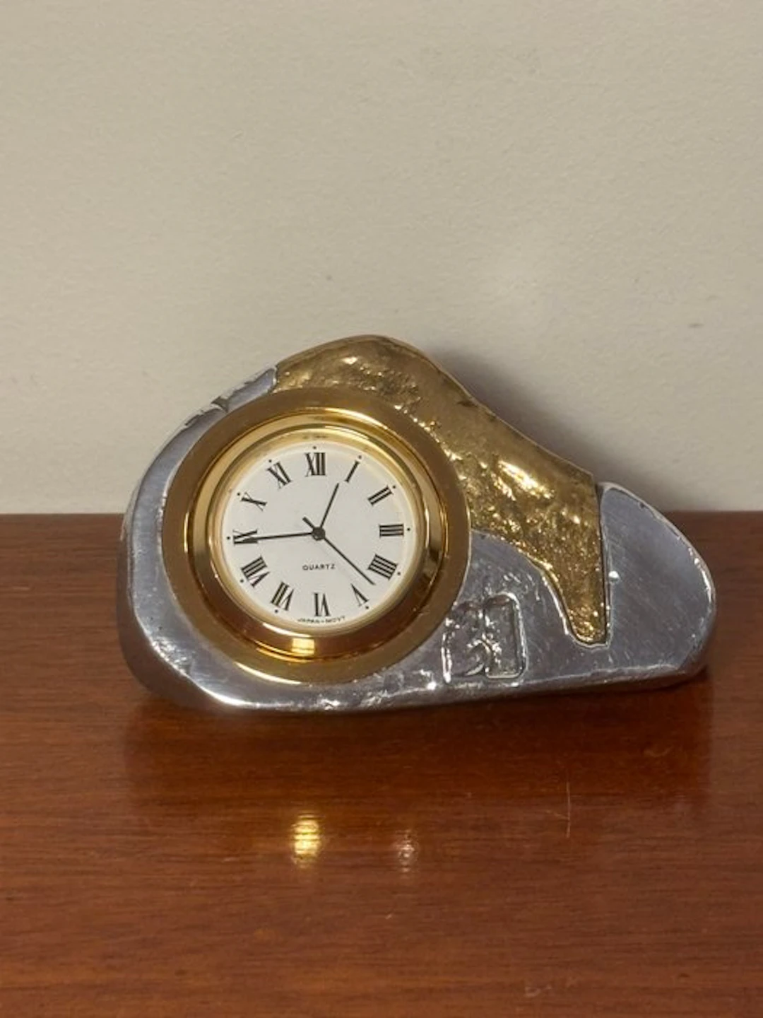 Table clock - ART3 Design - Bronze, Aluminium - 1980-1990