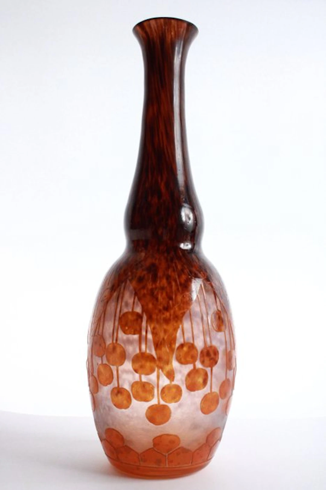 Le Verre Français - Charles Schneider - Vase - 'Cherries' - Glass - 43 cm