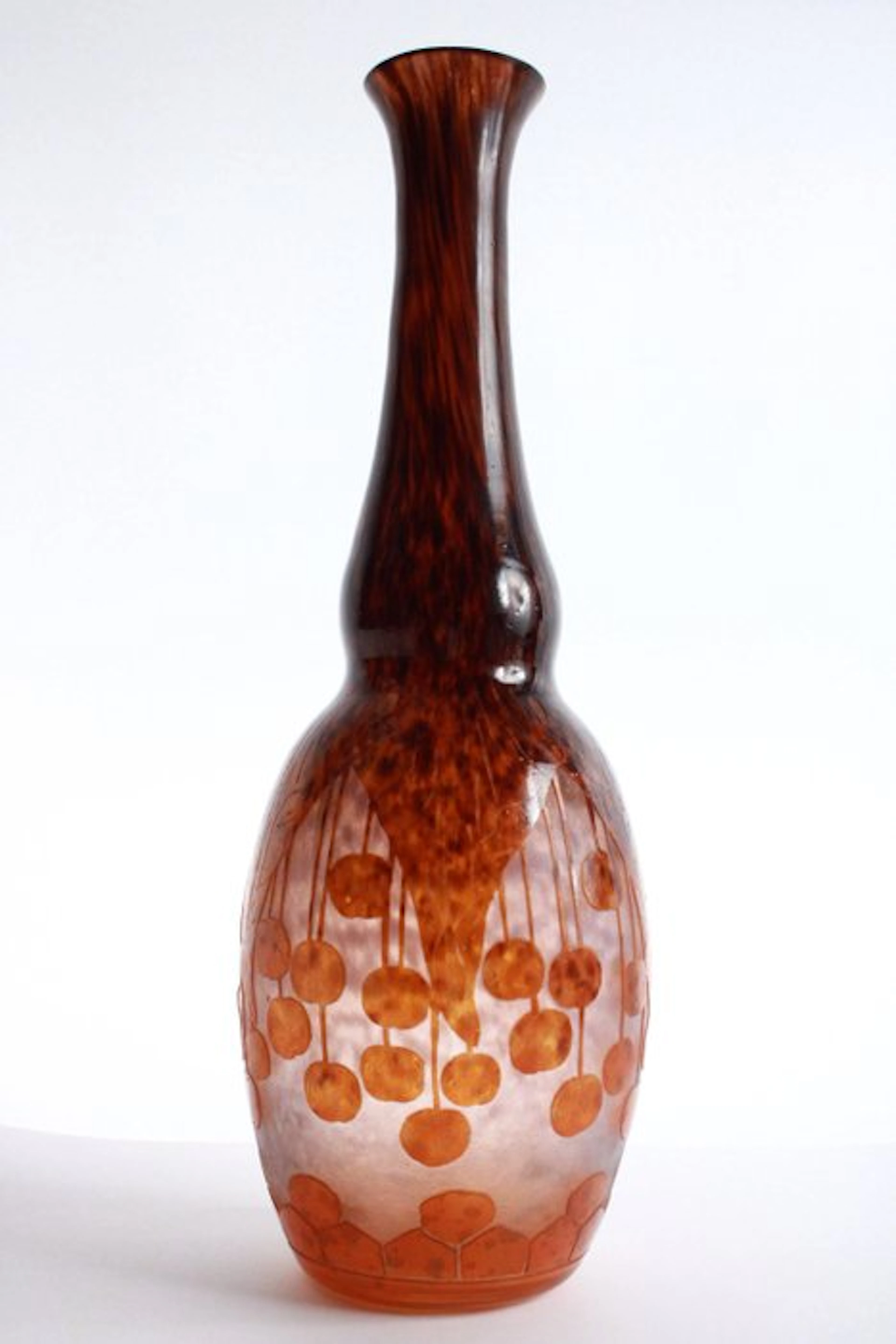 Le Verre Français - Charles Schneider - Vase - 'Cherries' - Glass - 43 cm