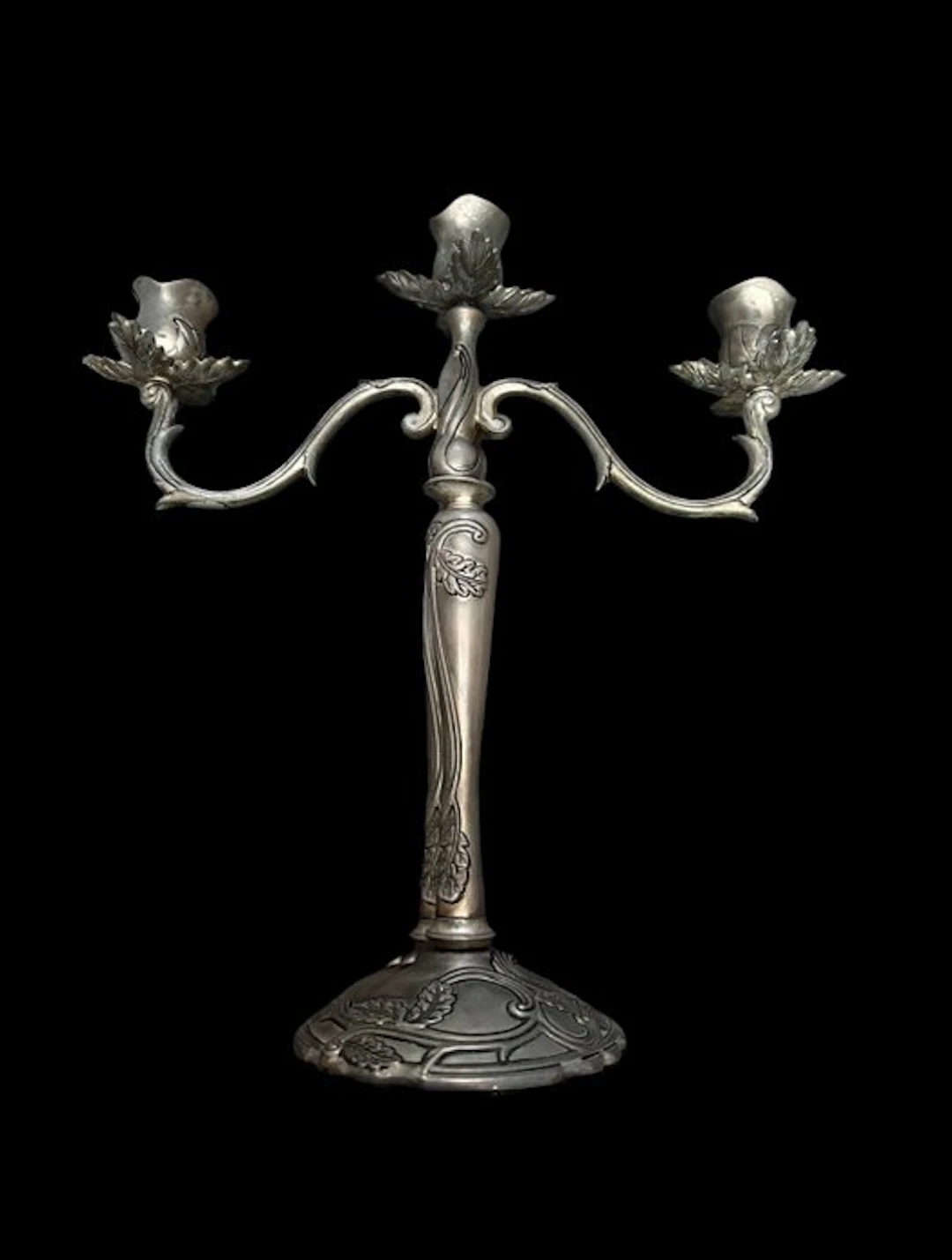 Candelabrum - Spelter - Art Nouveau three flames