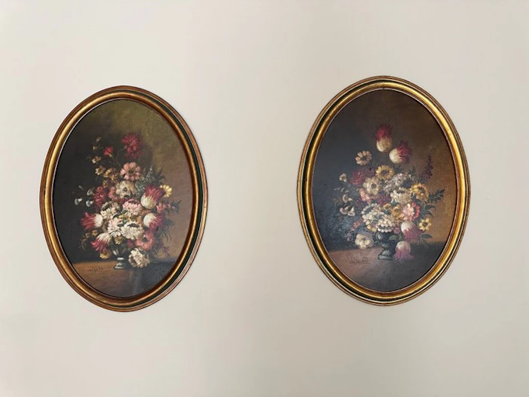 Van Herkel (XX) - Coppia di nature morte floreali