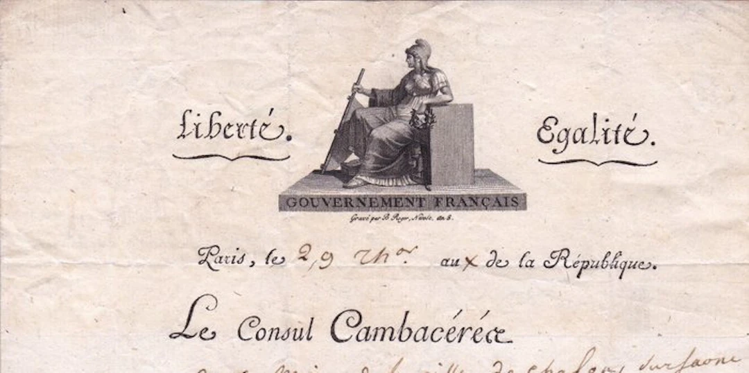 Jean-Jacques-Régis de Cambacérès - Lettre autographe signée comme Consul - 1802