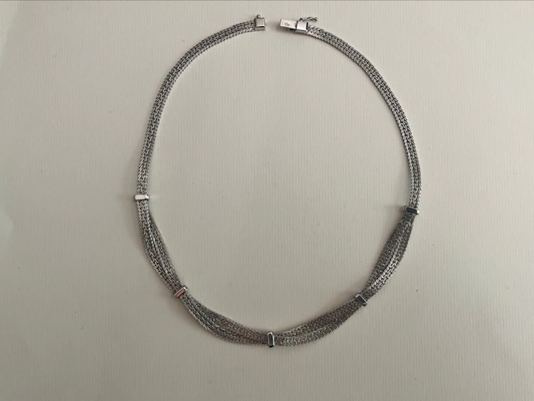 Necklace - 18 kt. White gold - 18k white gold collar necklace.