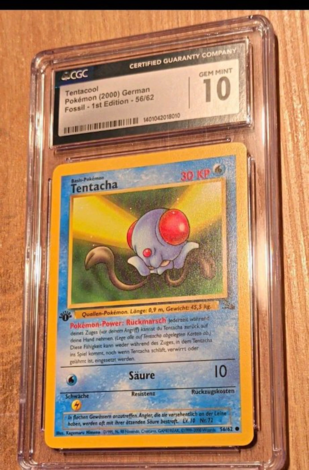 Pokémon - 1 Graded card - Tentacha 56/62 First edition, Foil - CGC 10 - WOTC