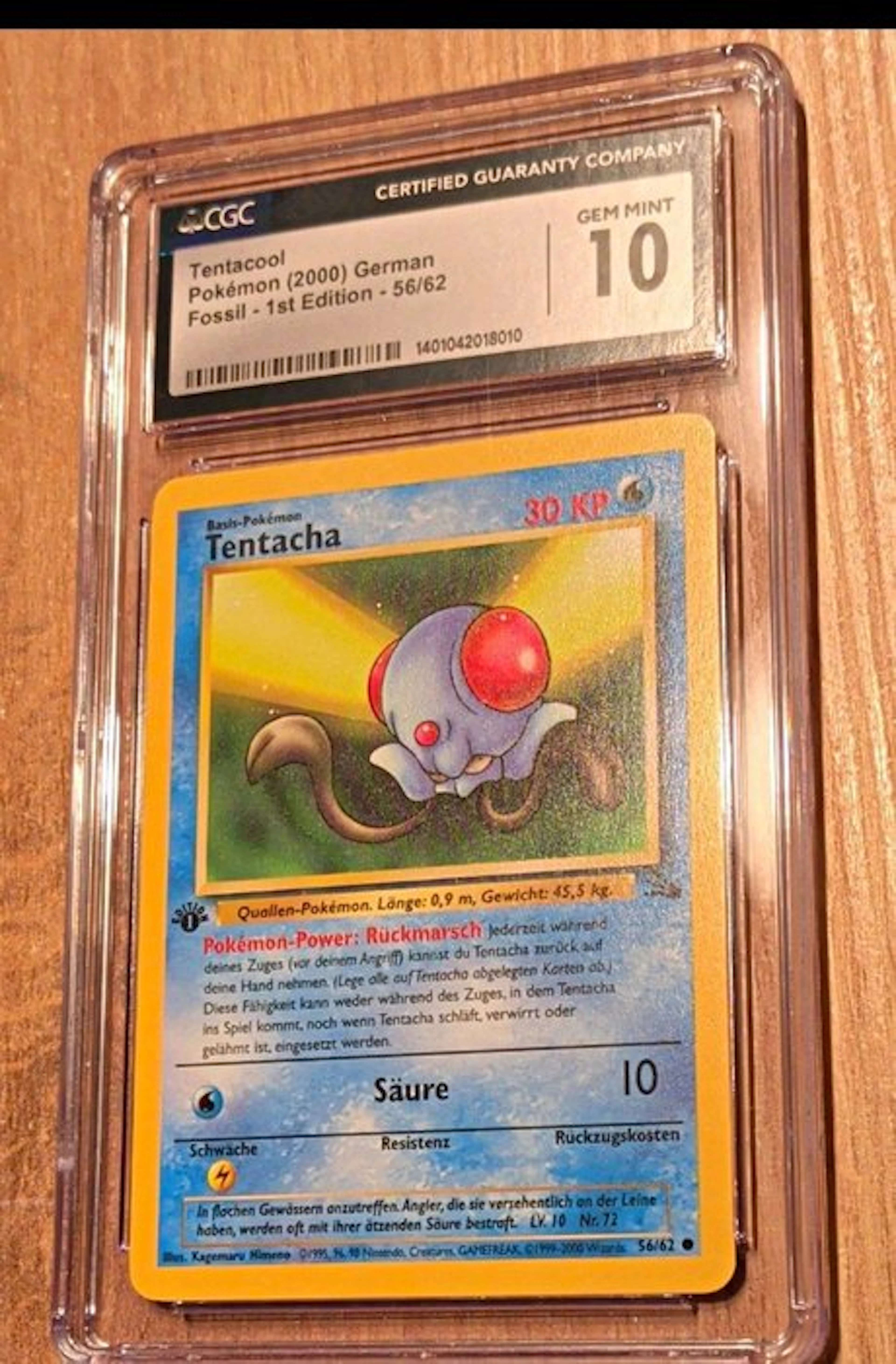 Pokémon - 1 Graded card - Tentacha 56/62 First edition, Foil - CGC 10 - WOTC