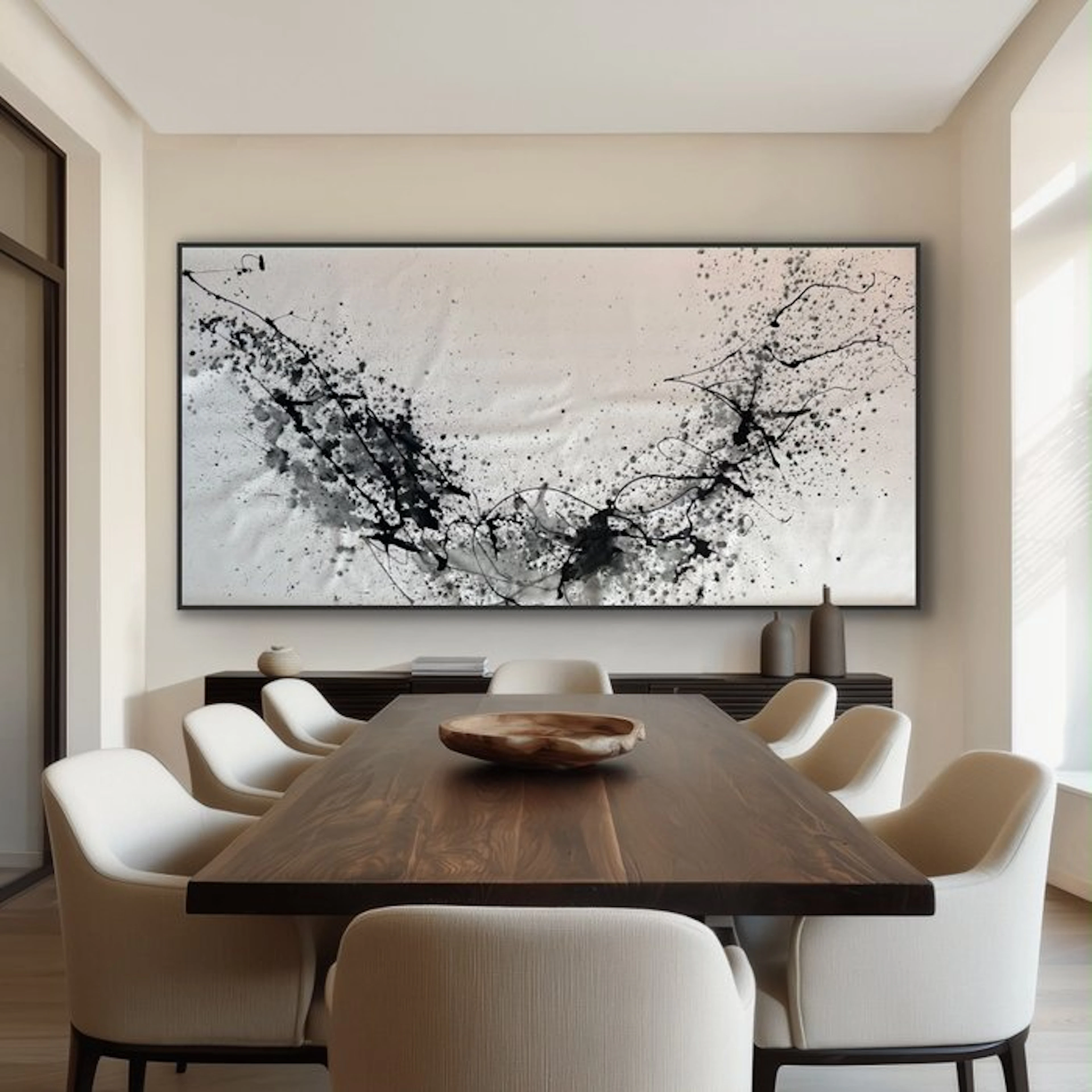 Laura Pinchete - Splash blanco y negro (renacer) XIV XXXL.