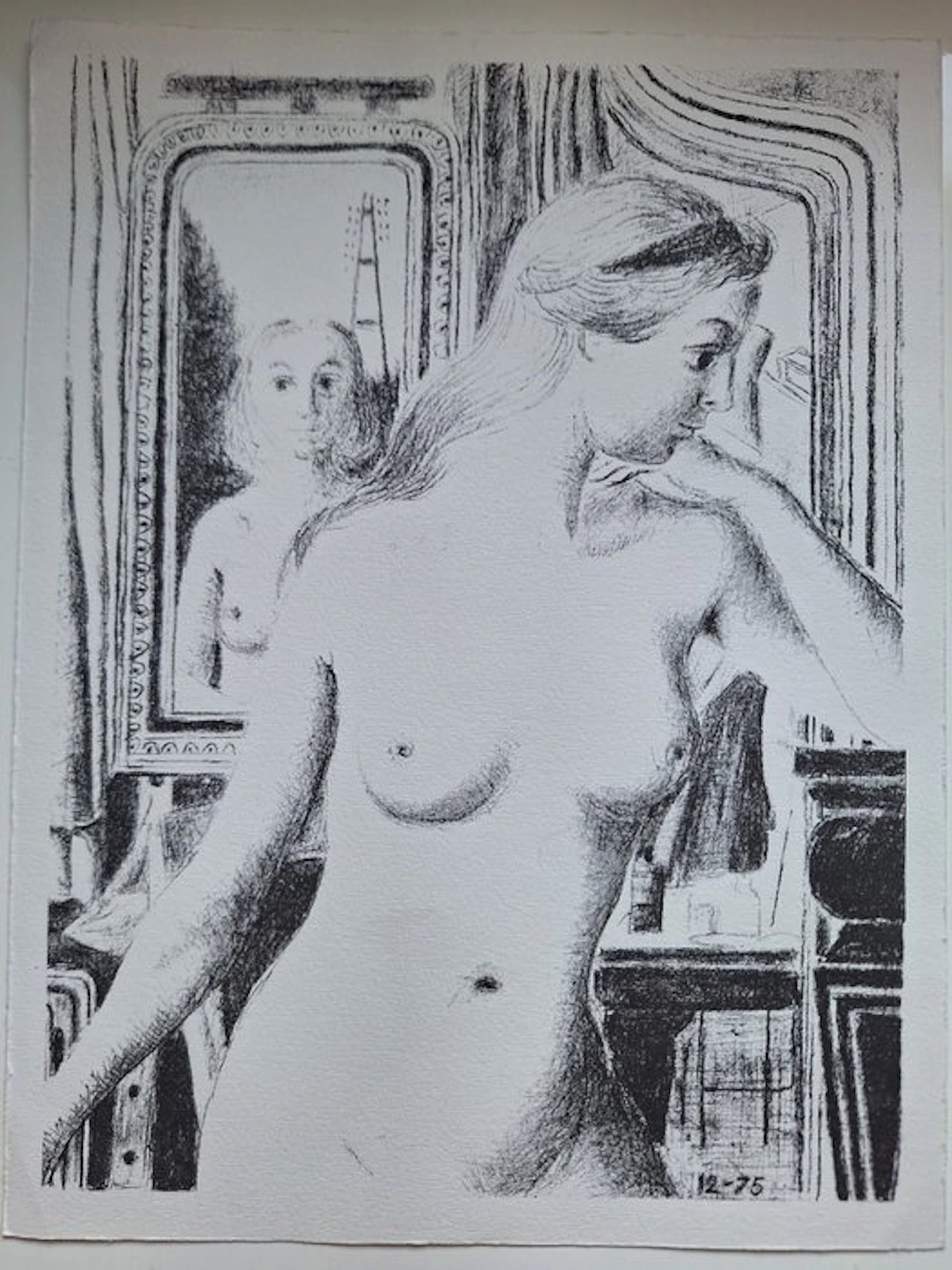 Paul Delvaux (1897-1994) - “Le Reflet” (De Weerspiegeling)