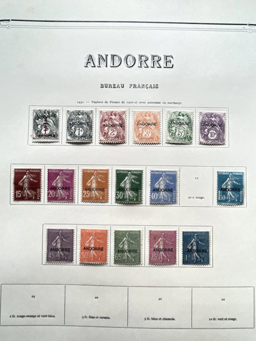 Andorra - superbe collection de timbres