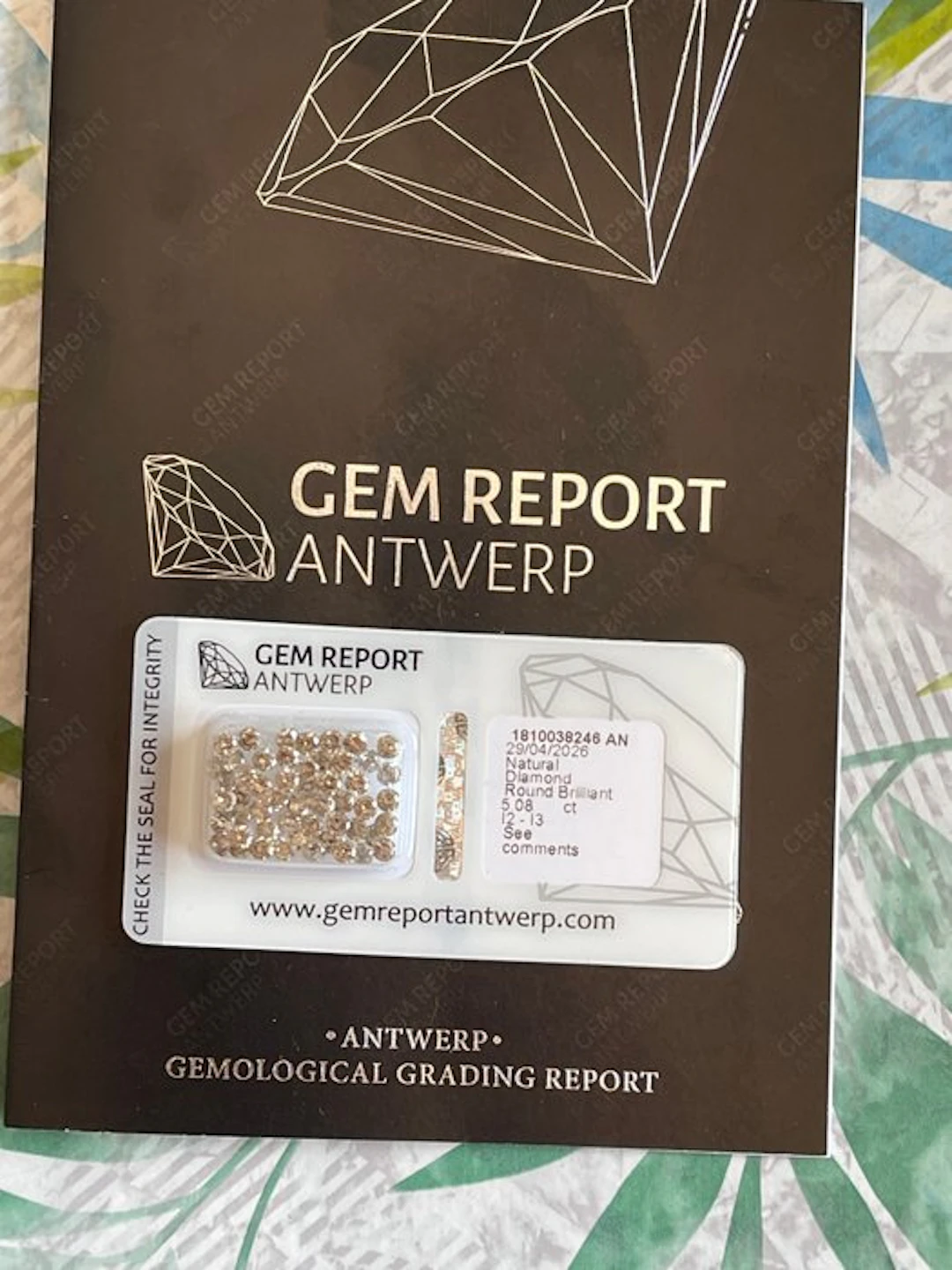 52 pcs Diamond (Natural) - 5.08 ct - Round - I2, I3 - Gem Report Antwerp (GRA)