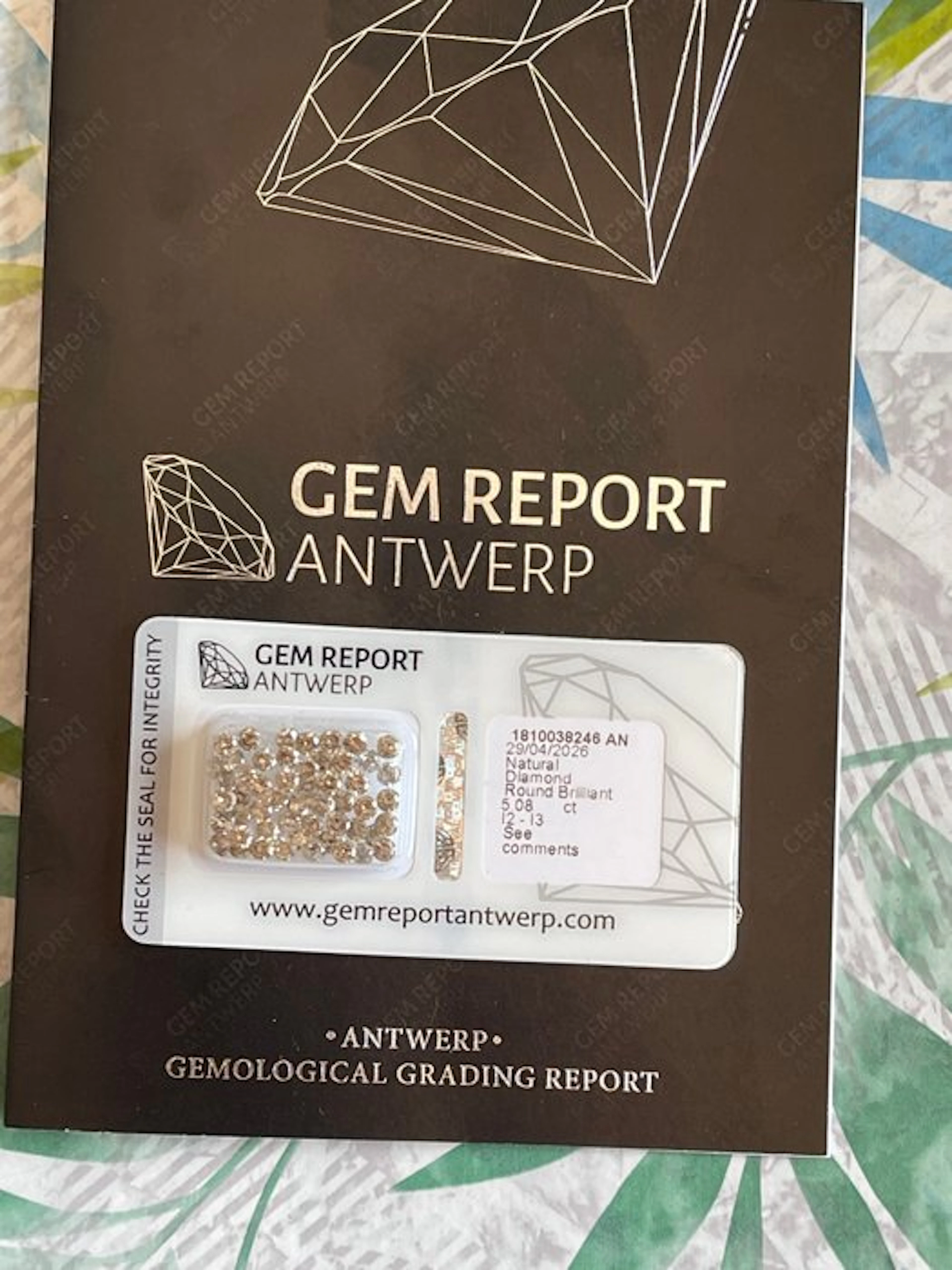 52 pcs Diamond (Natural) - 5.08 ct - Round - I2, I3 - Gem Report Antwerp (GRA)