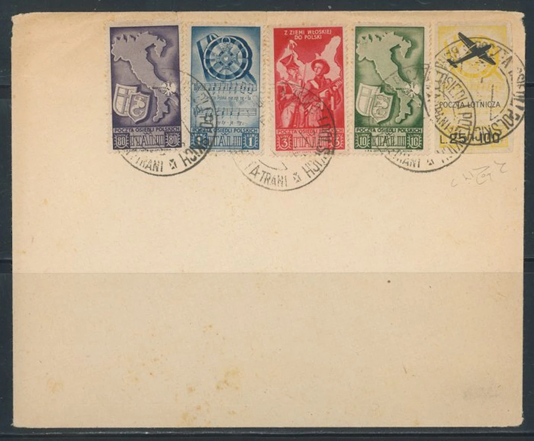 Polish body - Air Mail overprint 25 + 100 lire