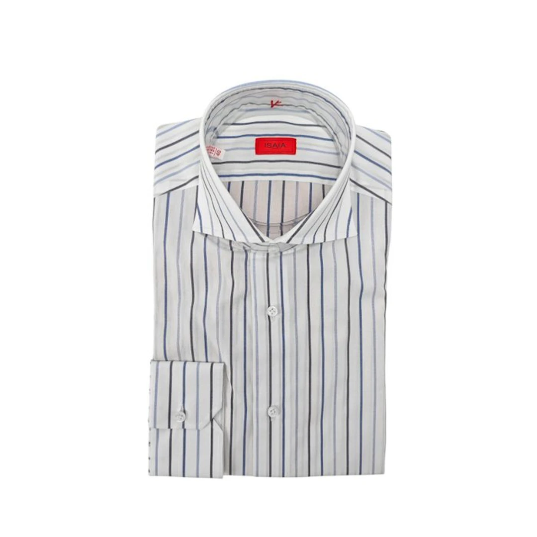ISAIA NAPOLI - 15.75 - 40 - "Mix" Dress Shirt White...
