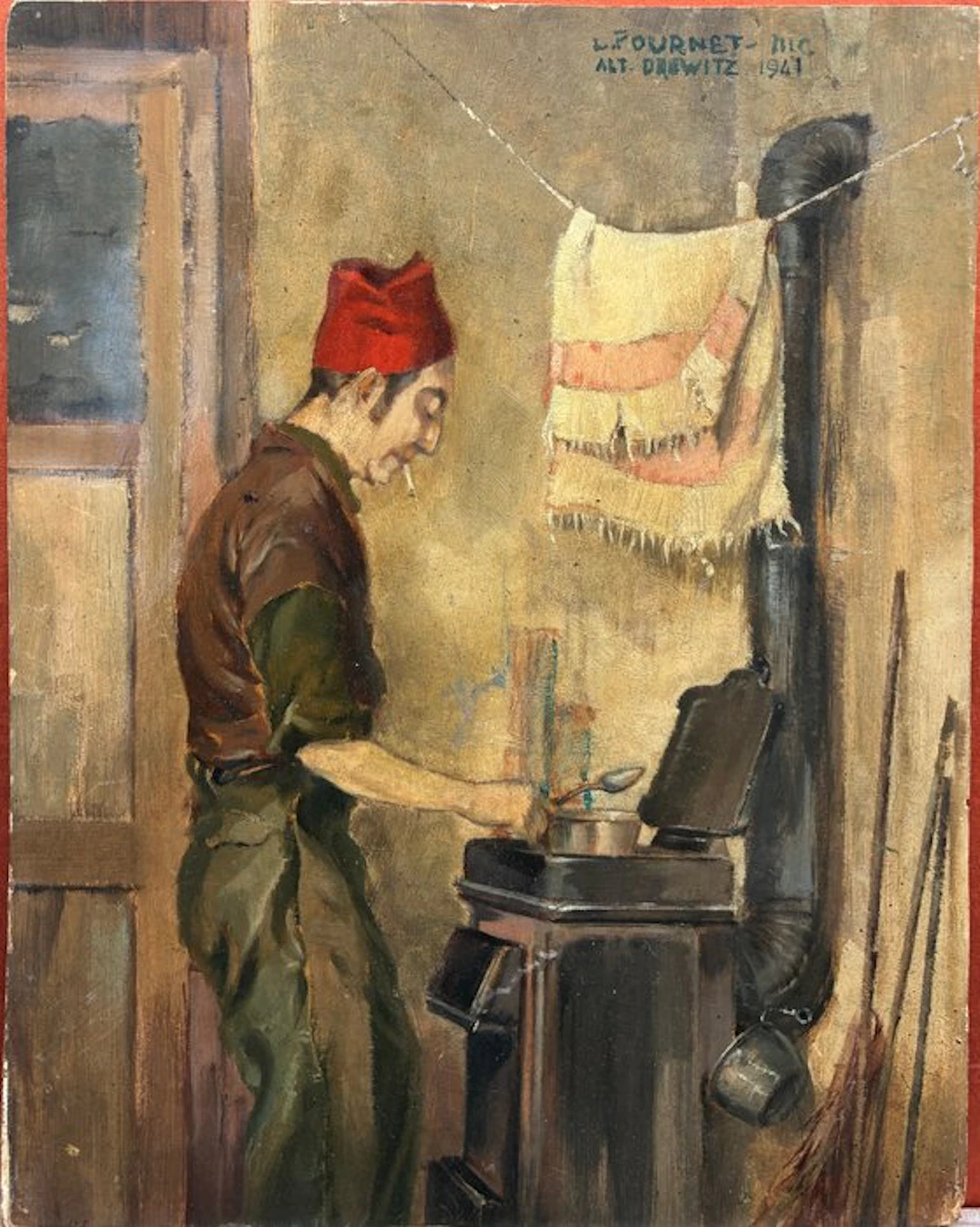 Lucien Fournet (1902-1975) - Portrait Augustin Memin en...