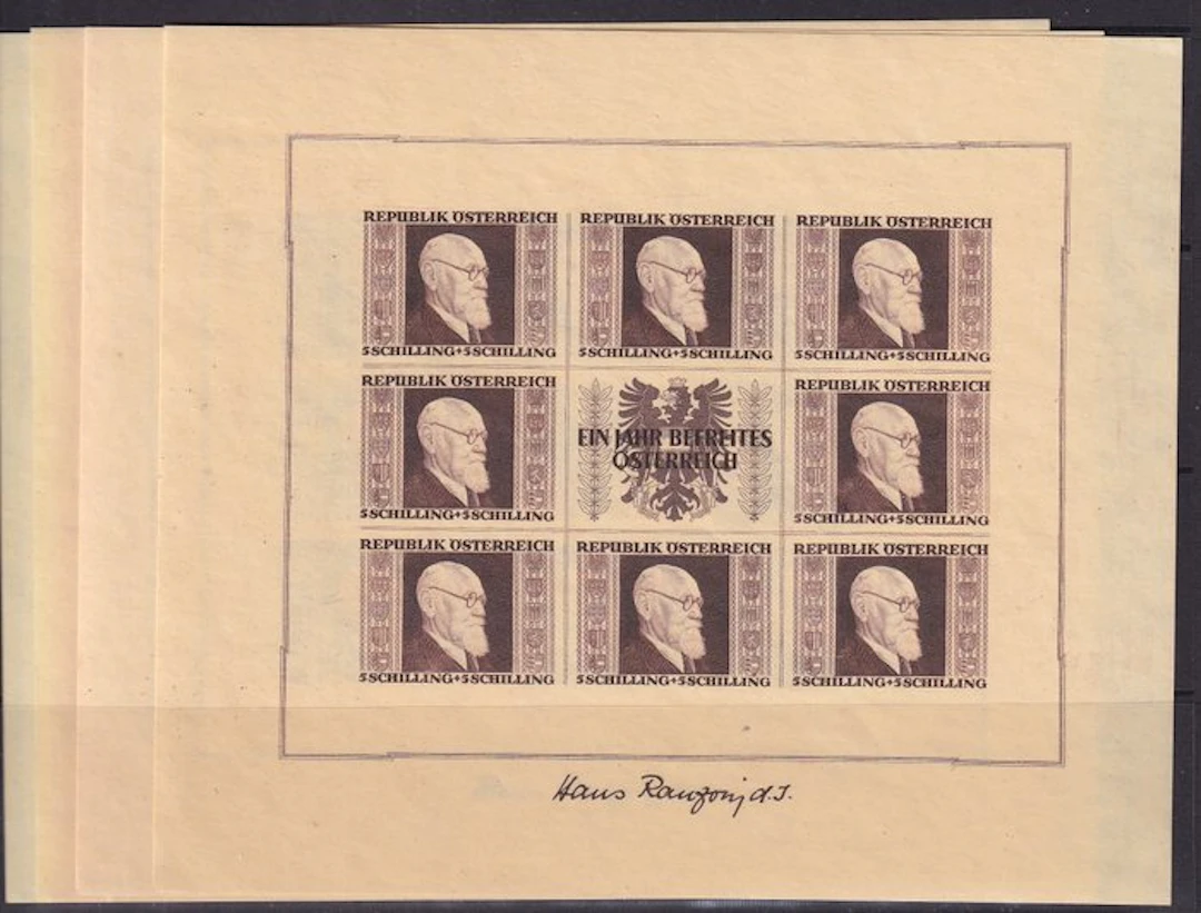 Austria 1946 - Karl Renner in complete toothless vellets. - Michel: 772B/775B