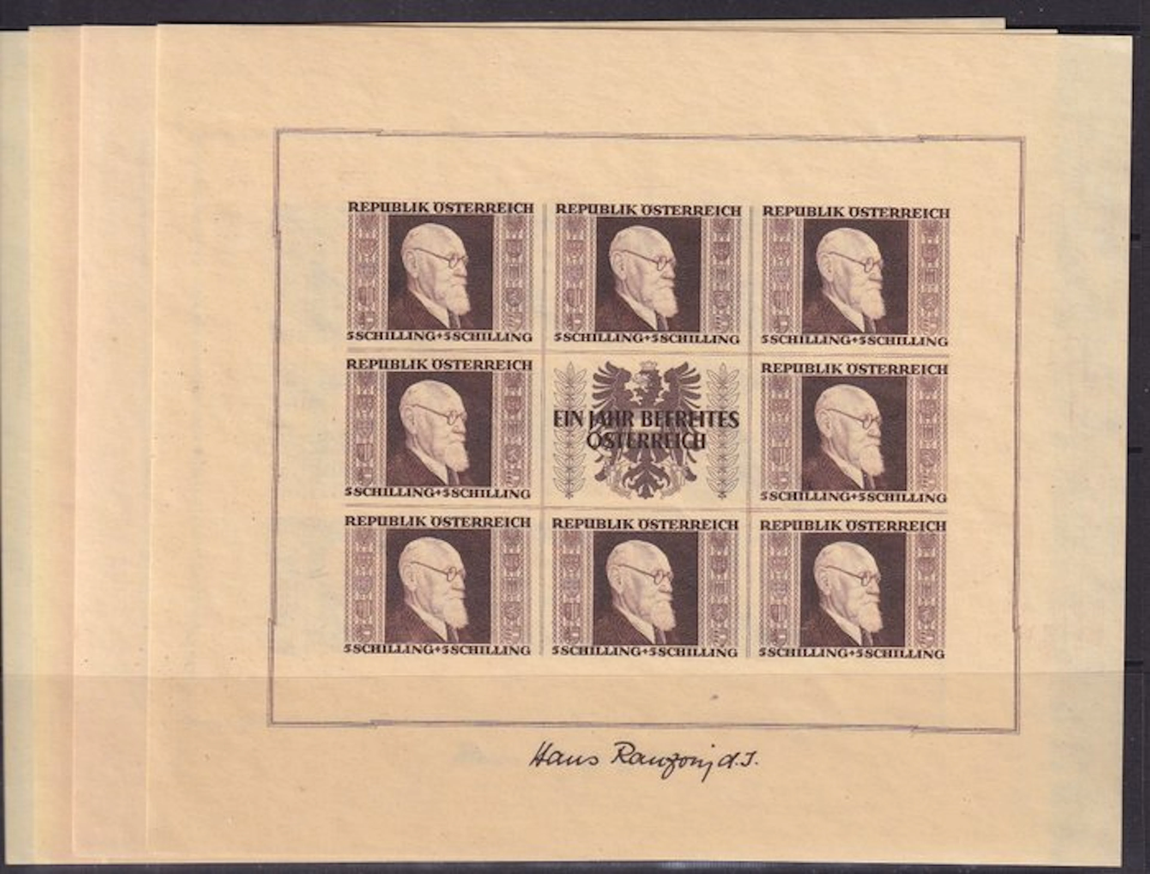 Austria 1946 - Karl Renner in complete toothless vellets. - Michel: 772B/775B