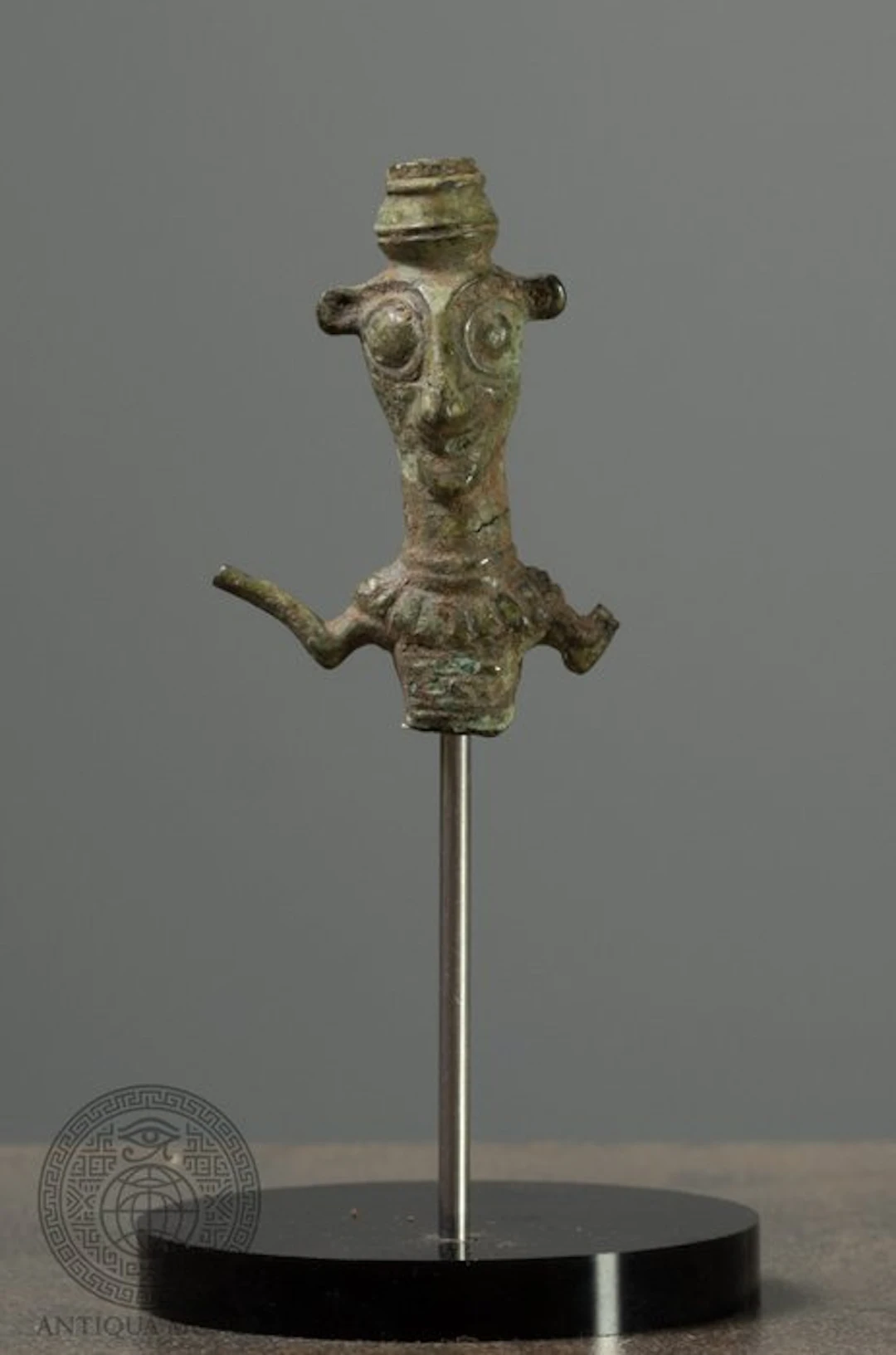 Levant Bronze Canaanite Bronze Statuette of a Deity with Raised Arms - 5.5 cm